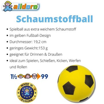 alldoro Softball 63103, Schaumstoffball gelb Ø 19 cm, weicher Ball aus Schaumstoff