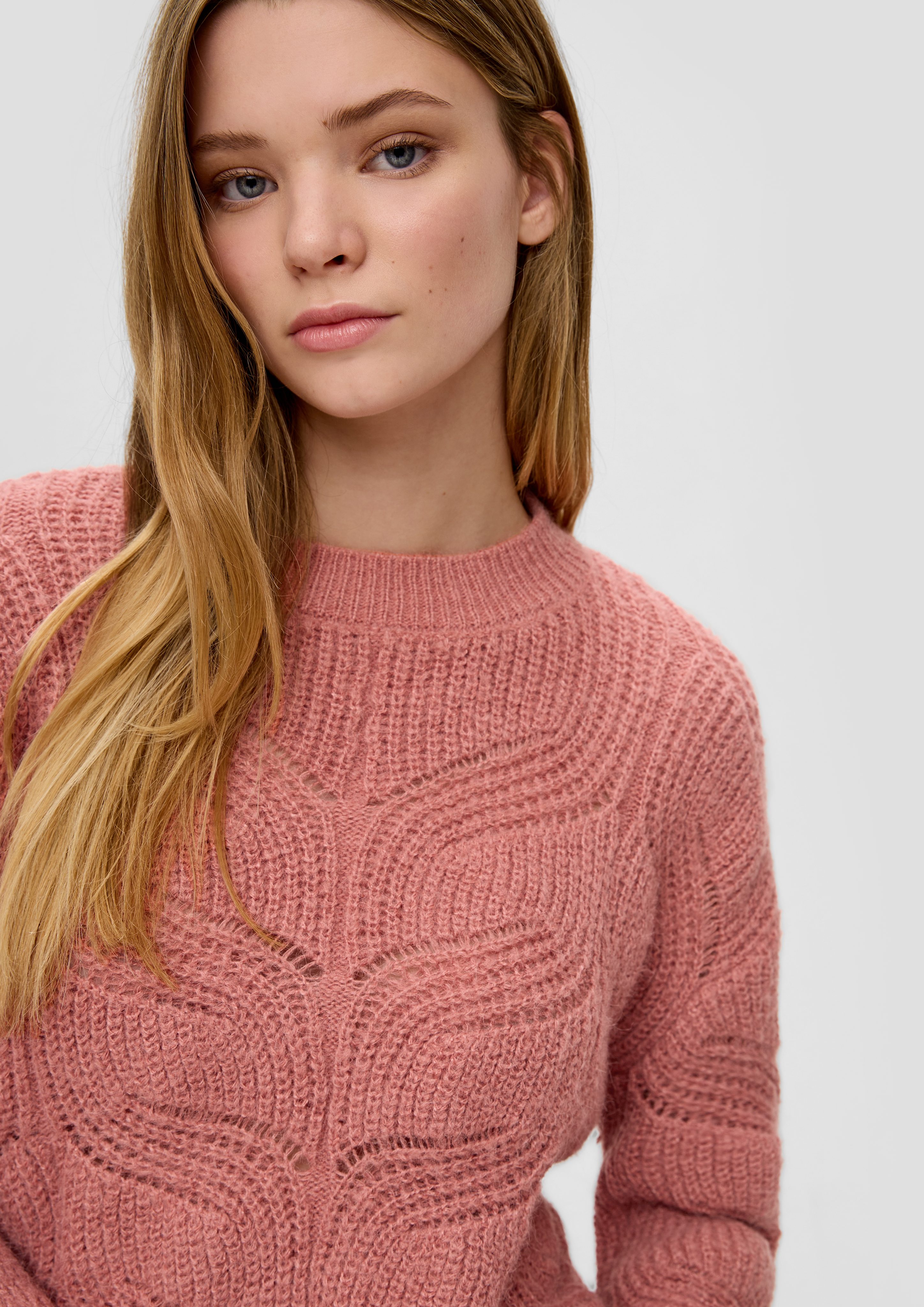QS Strickpullover Strickpullover mit Zopfmuster günstig online kaufen