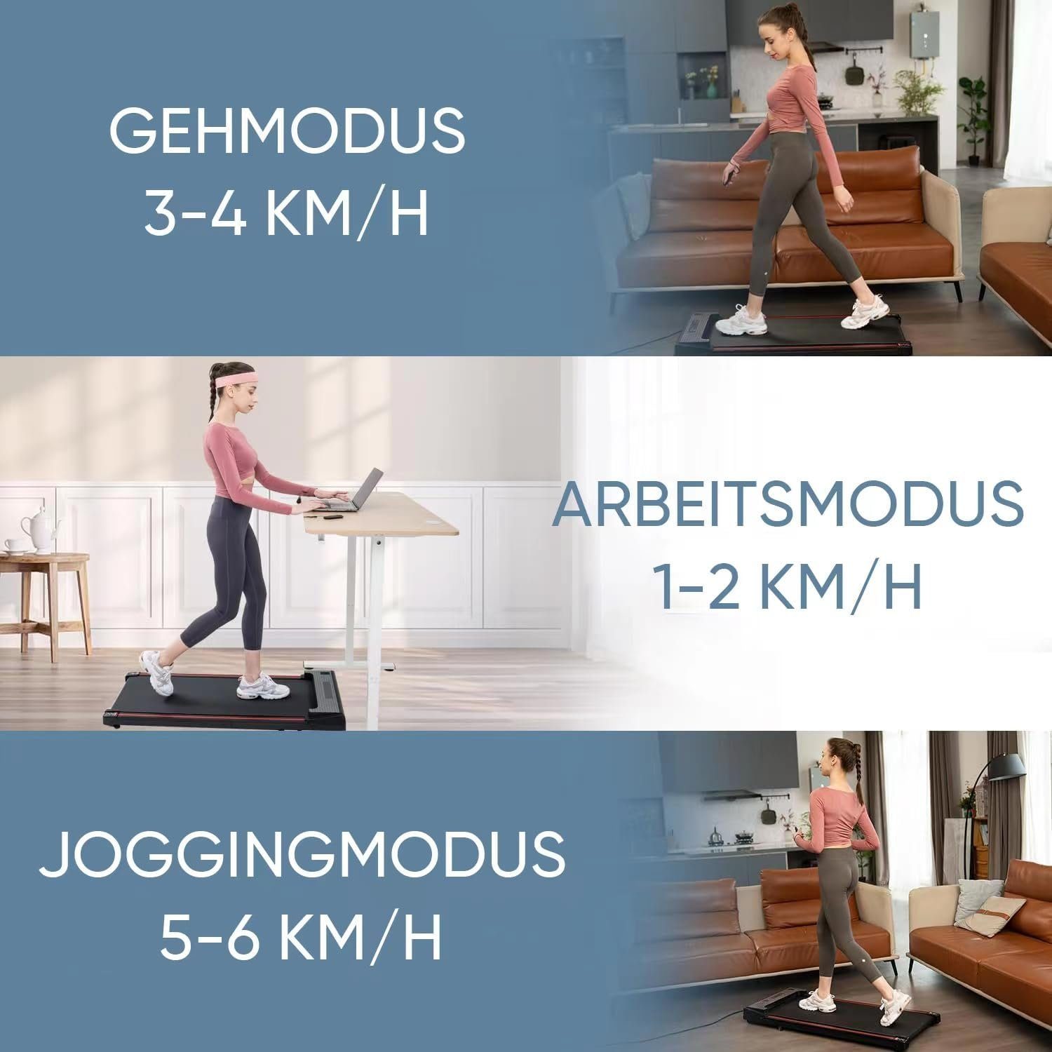 CITYSPORTS Laufband ZX1/2 Laufbander 440w für zu Hause, Walking/Jogging Pad,Max 6 km/h, integrierte transportrollen, mini- Laufband für Büro und Zuhause