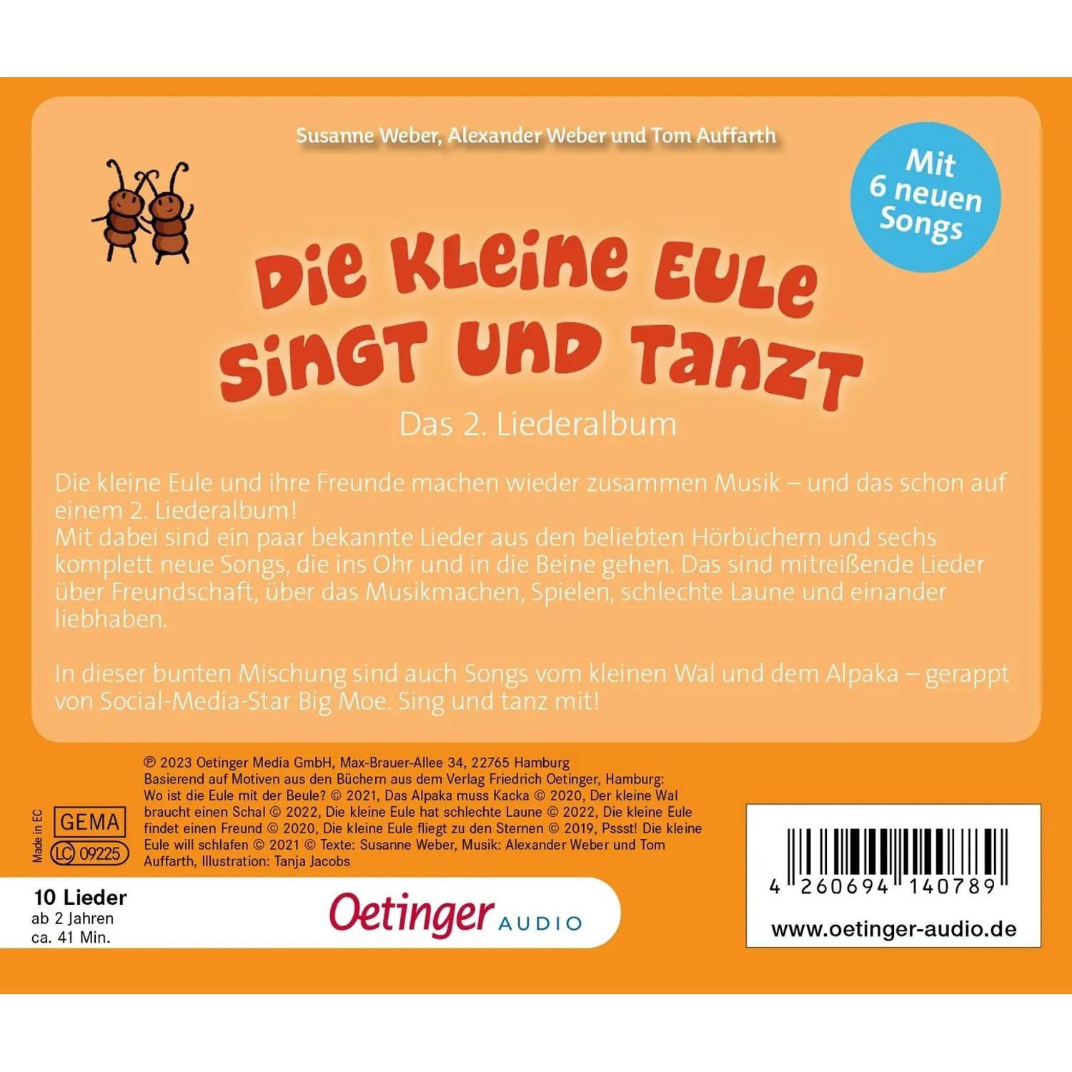 Oetinger Hörspiel Die kleine Eule singt und tanzt. Das 2. Liederalbum