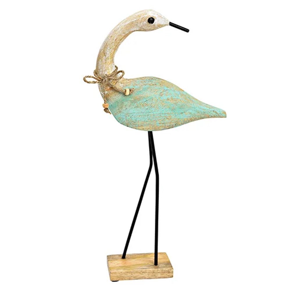 Dekofigur Große Storch Figur aus Holz 42 cm