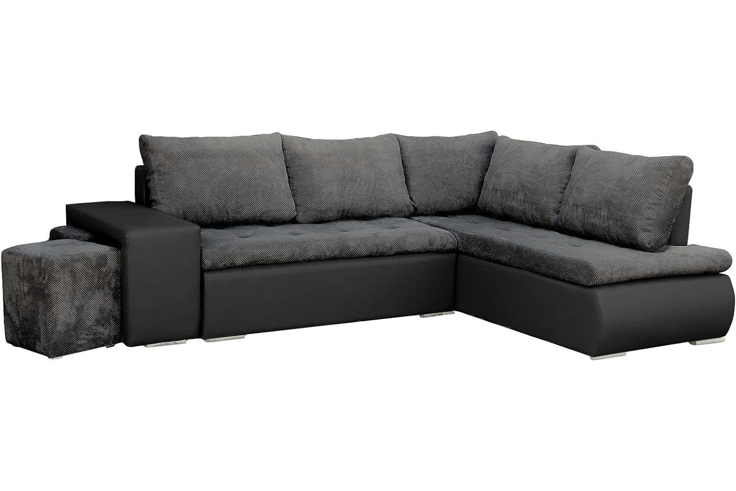 MOEBLO Ecksofa BELGRAD, Eckcouch mit Zwei Hocker Sofa Couch mit Ottomane L-Form Schlafsofa Bettsofa Polstergarnitur, mit Schlaffunktion und Bettkasen