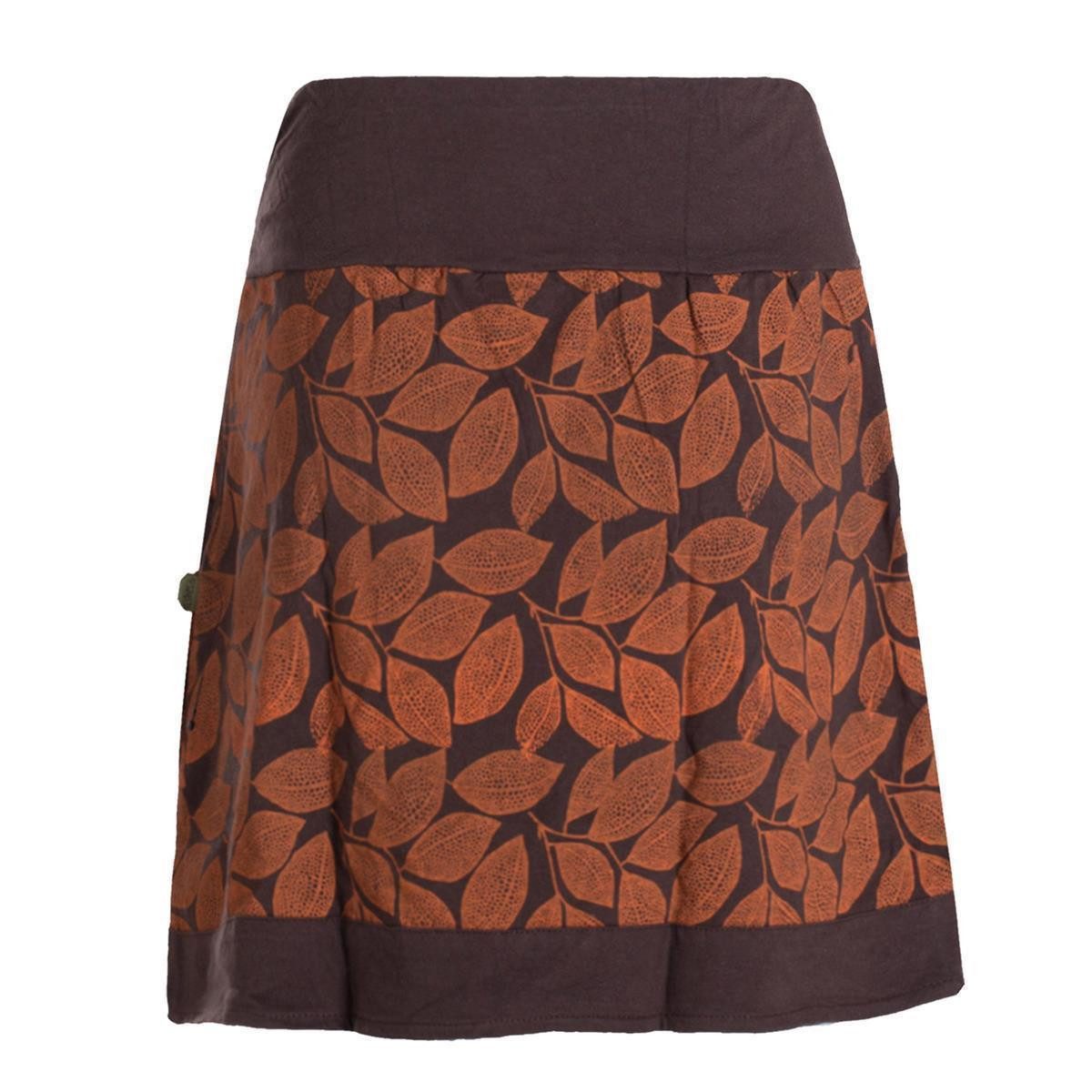 Vishes Minirock Kurzer Rock Damen Elfen Mini-Rock Blätter-Röcke florales Muster Hippie Style