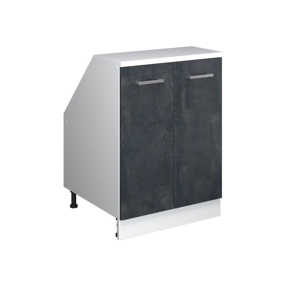 Vicco Kommode Rion, Schwarz Beton/Weiß, 60 x 81.6 cm mit 2 Türen, Schrankkorpus... (1 St)