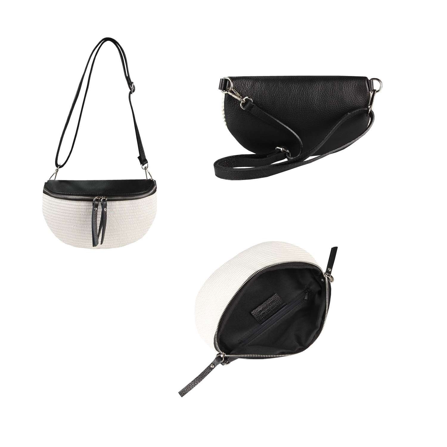 ITALYSHOP24 Bauchtasche Damen Basttasche Schultertasche CrossBody günstig online kaufen