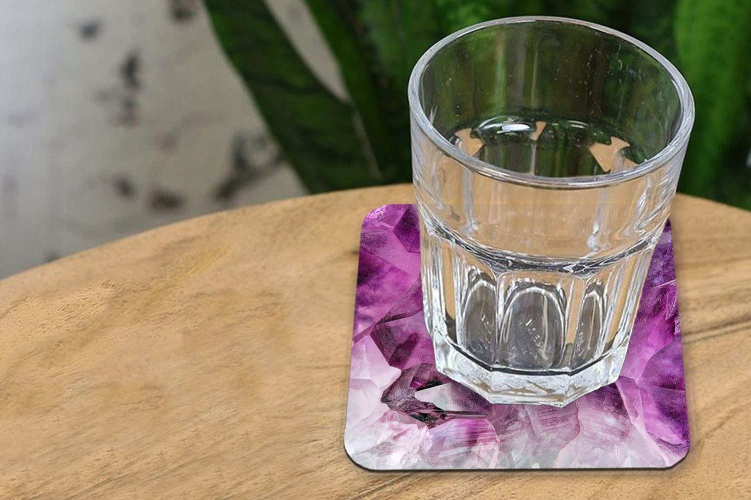 MuchoWow Glasuntersetzer Das Innere Tischuntersetzer, Glasuntersetzer, Untersetzer, Natur, Kristalls violetten aus Korkuntersetzer, für 6-tlg., eines der Gläser, Tasse Zubehör