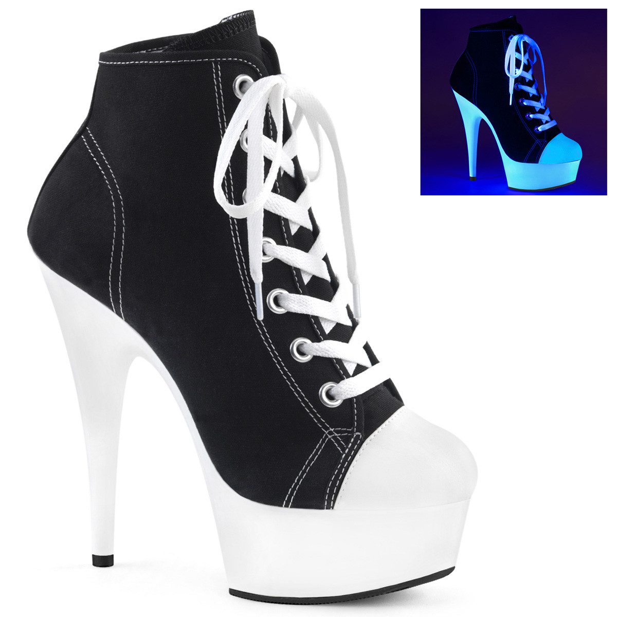 Pleaser Sale DELIGHT-600SK-02 Pleaser High-Heels Stiefeletten günstig online kaufen