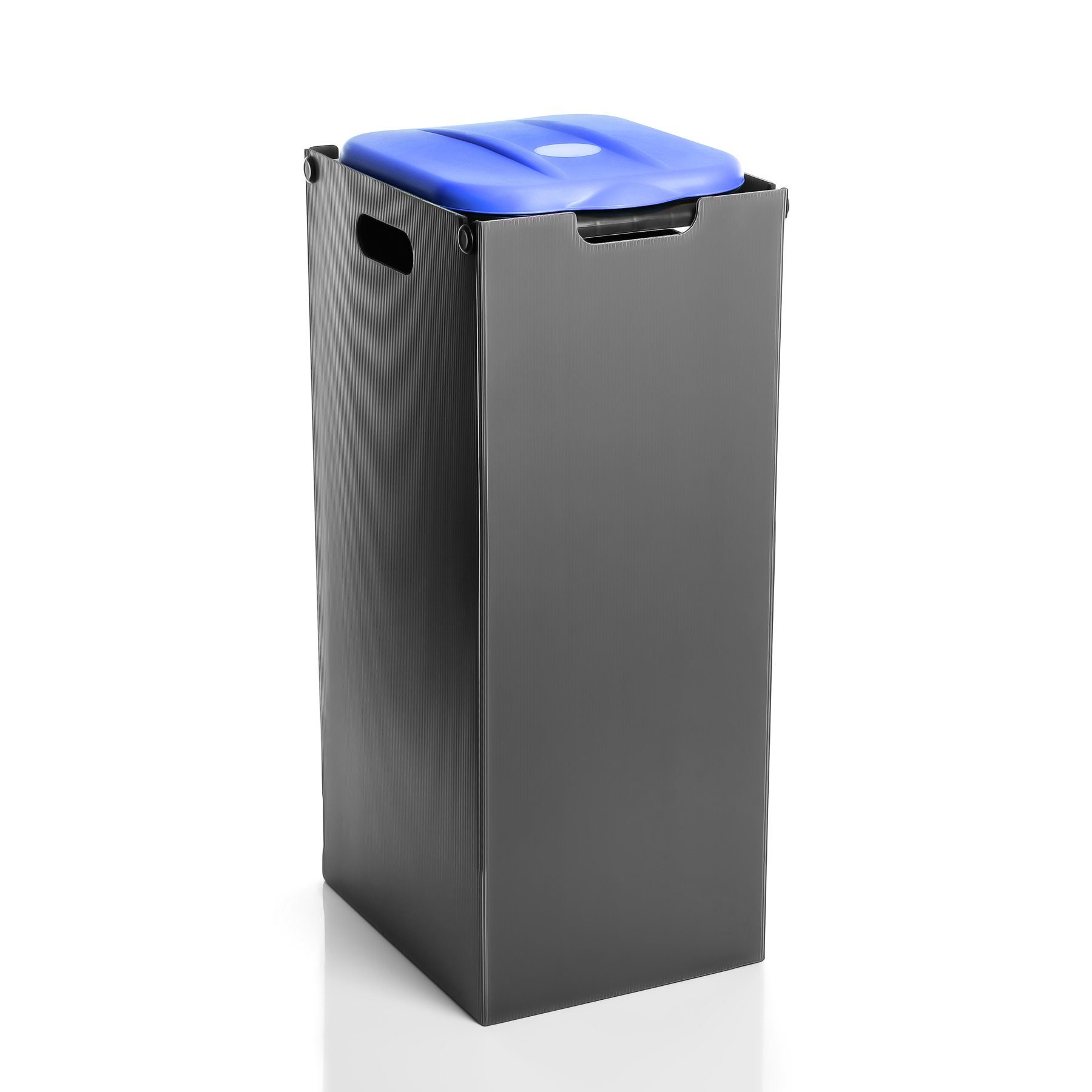 Sichtschutz Mülltrennsystem Müllsackständer BigDean mit Blau Mülleimer 80L Müllsackhalter