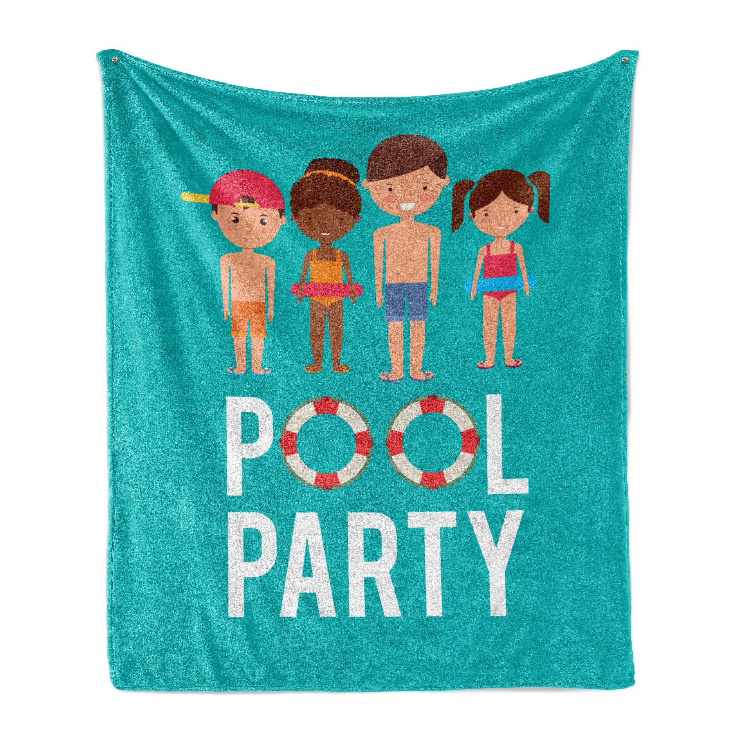 den Children Wohndecke für Happy Gemütlicher Plüsch Swimsuits und Pool-Party Abakuhaus, Außenbereich, Innen-
