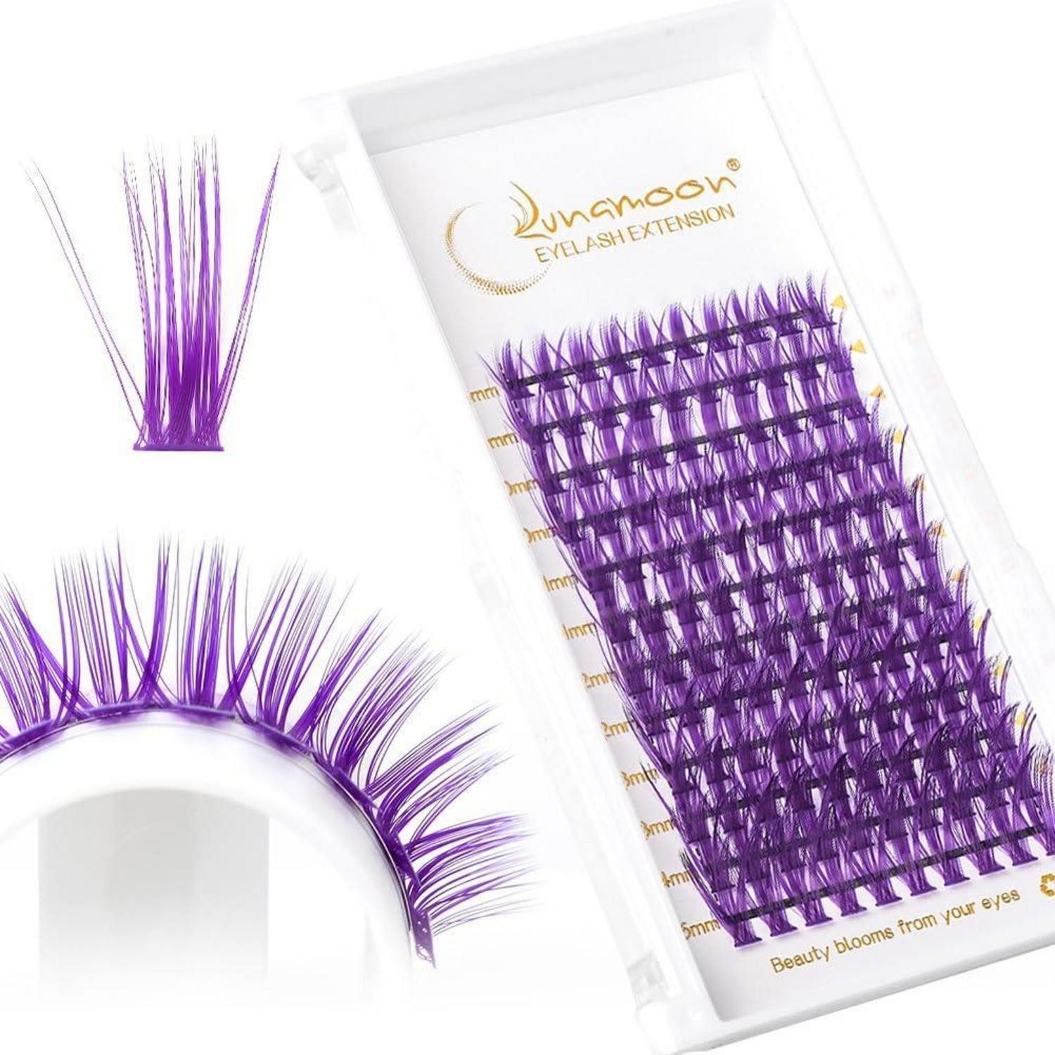 LuxusKollektion Einzelwimpern Cluster Wimpern Mix 8-15mm Lila