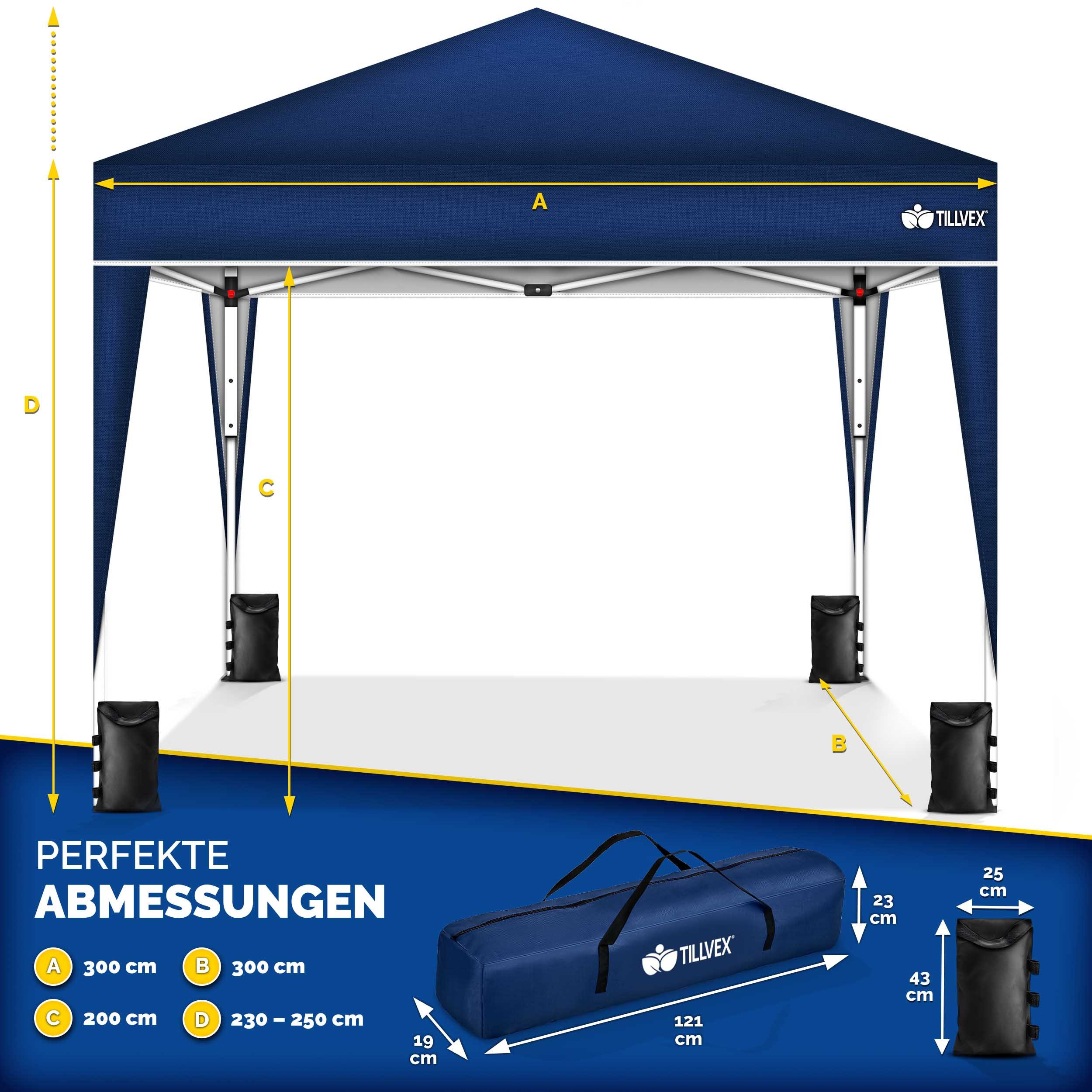 tillvex Faltpavillon tillvex® Pavillon 3x3m Wasserdicht günstig online kaufen