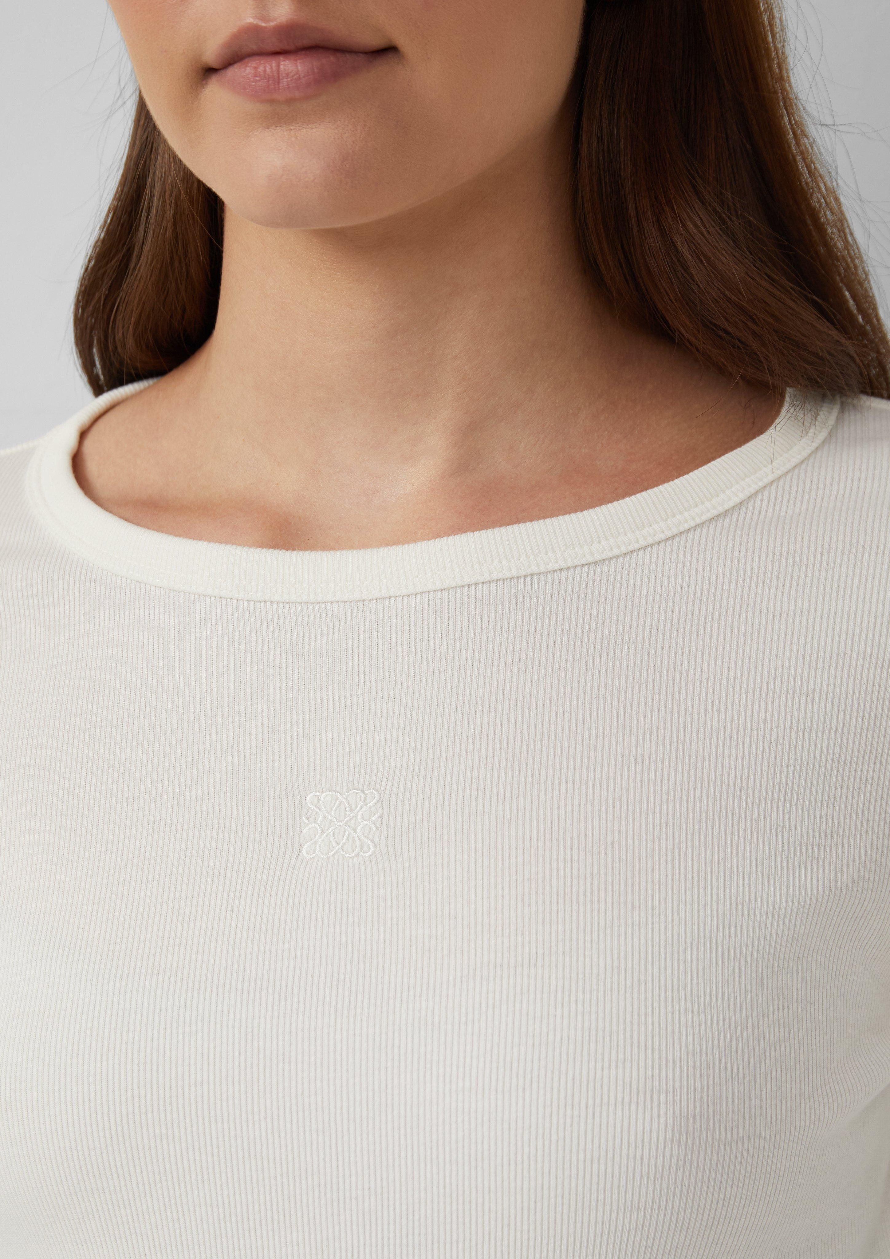 s.Oliver Langarmshirt Ripp-Langarmshirt mit Stickerei günstig online kaufen