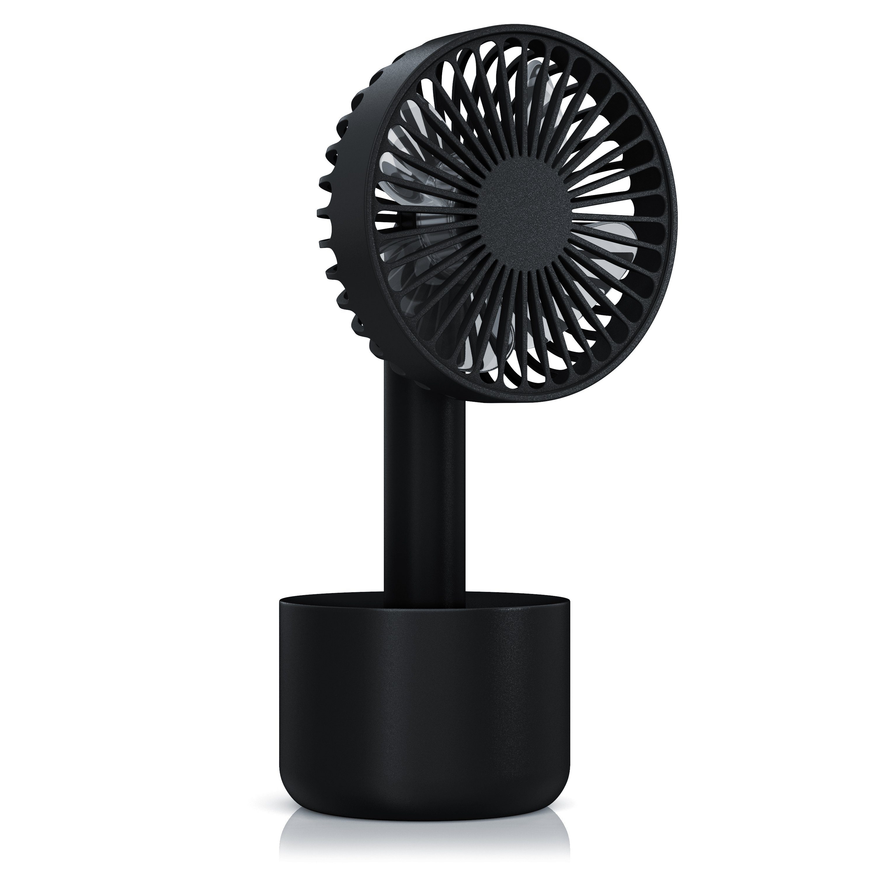 CSL Handventilator, USB Mini Ventilator mit Akku, Standfuß & Geschwindigkeitsregelung