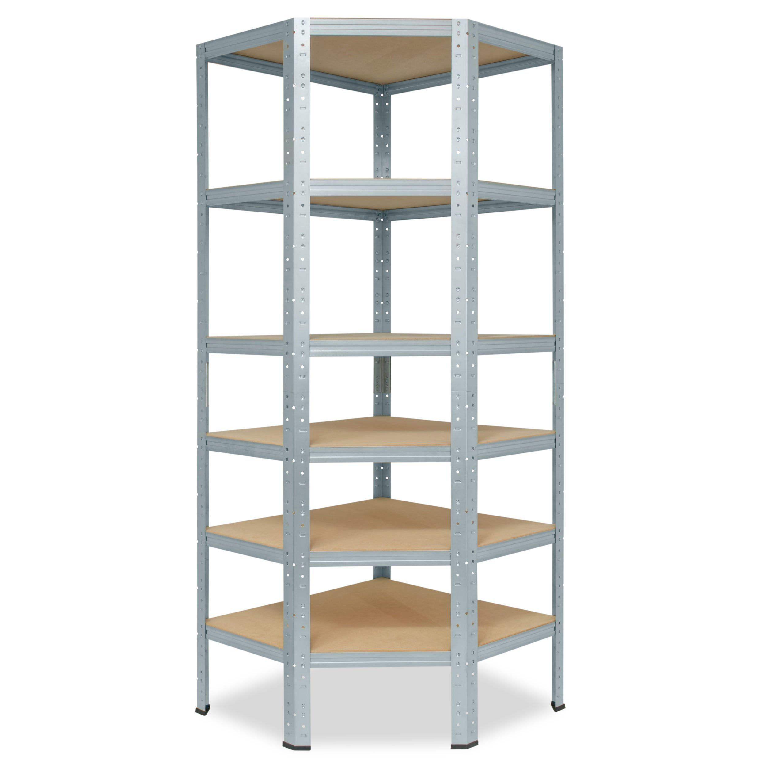 shelfplaza Eckregal HOME, 200x60x30cm verzinkt, Metall Eckregal stehend mit 6 Böden