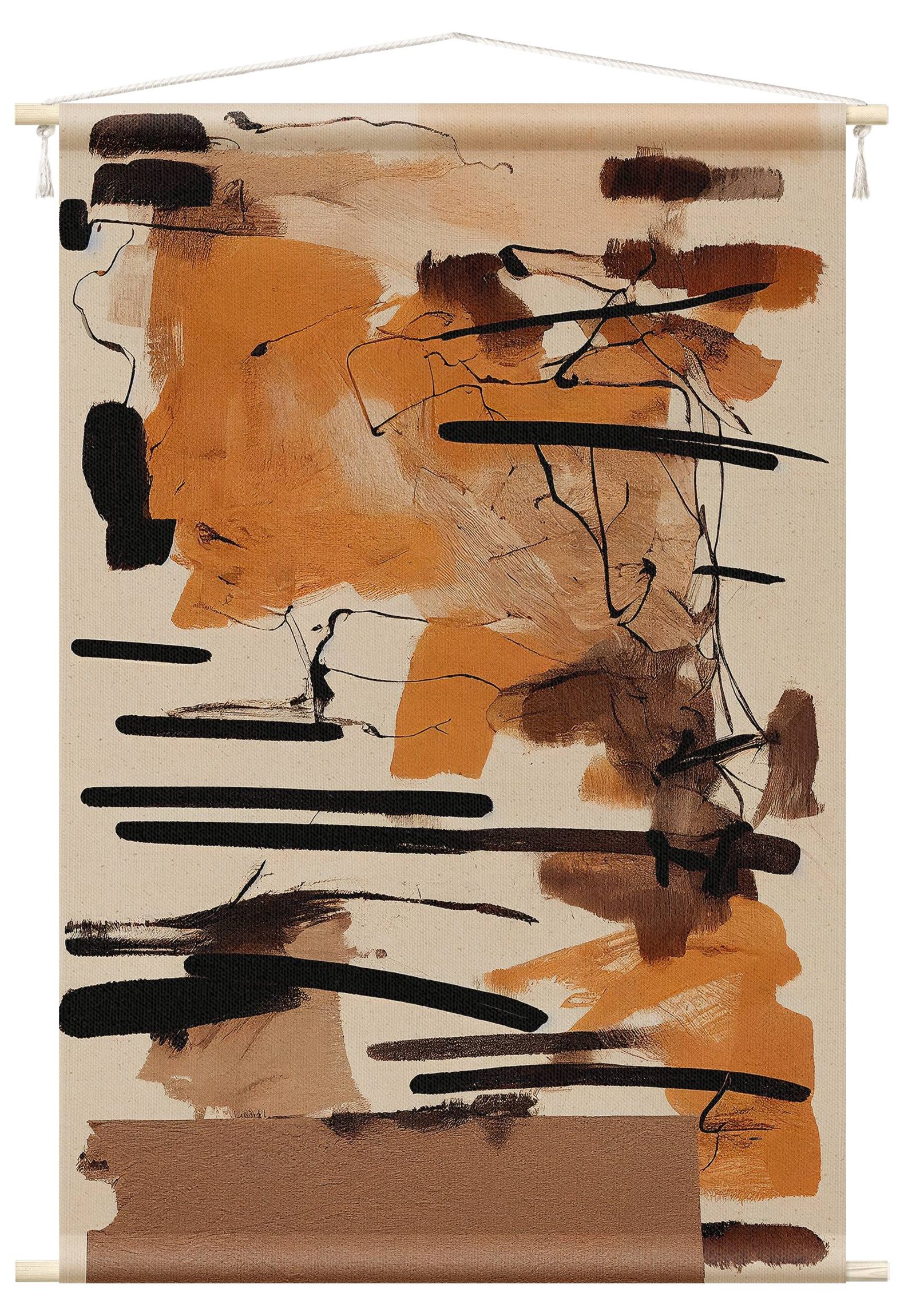 Wandteppich modern Abstrakt Warme Farbkomposition braun