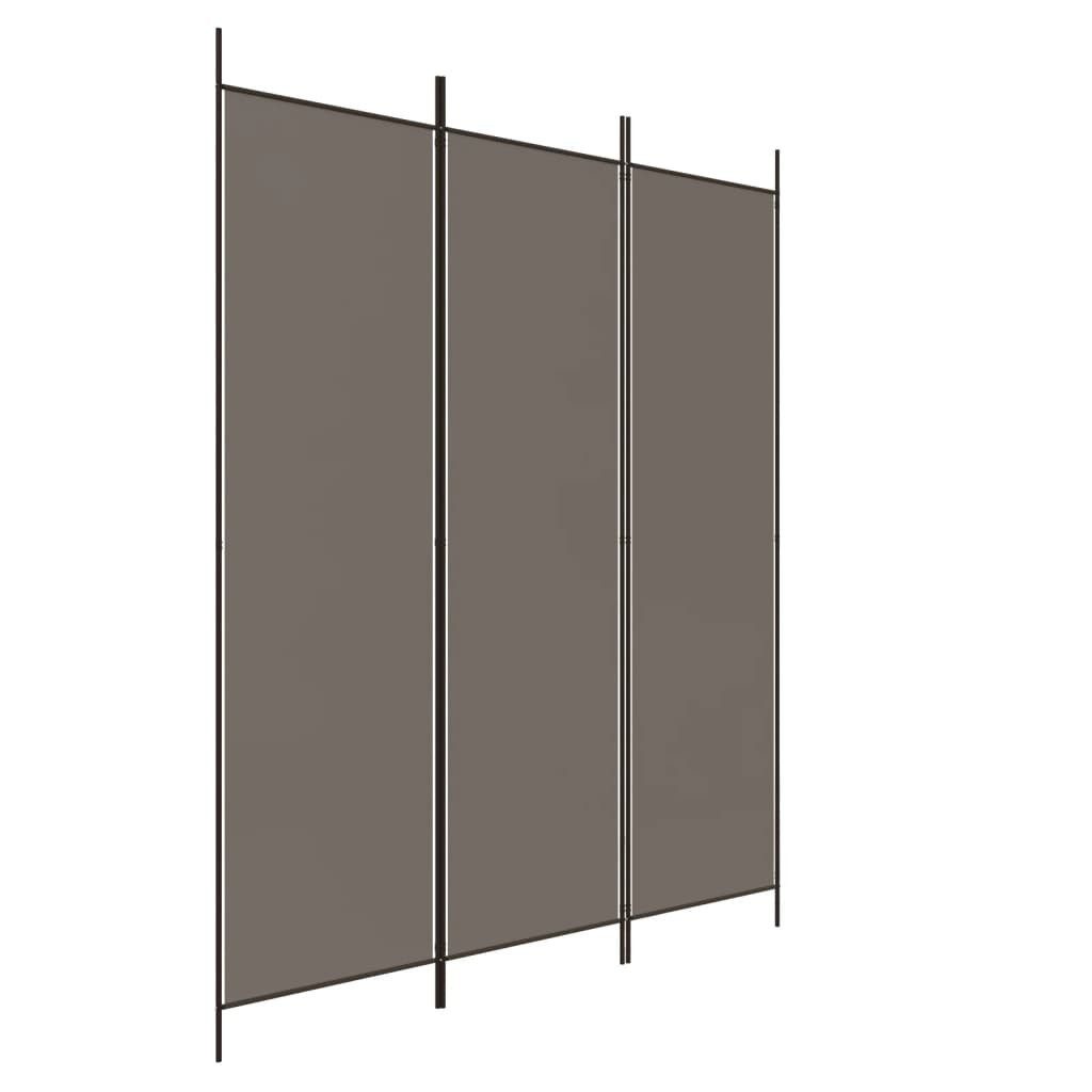 vidaXL Paravent, 3-tlg. Перегородки Anthrazit 150x200 cm Stoff