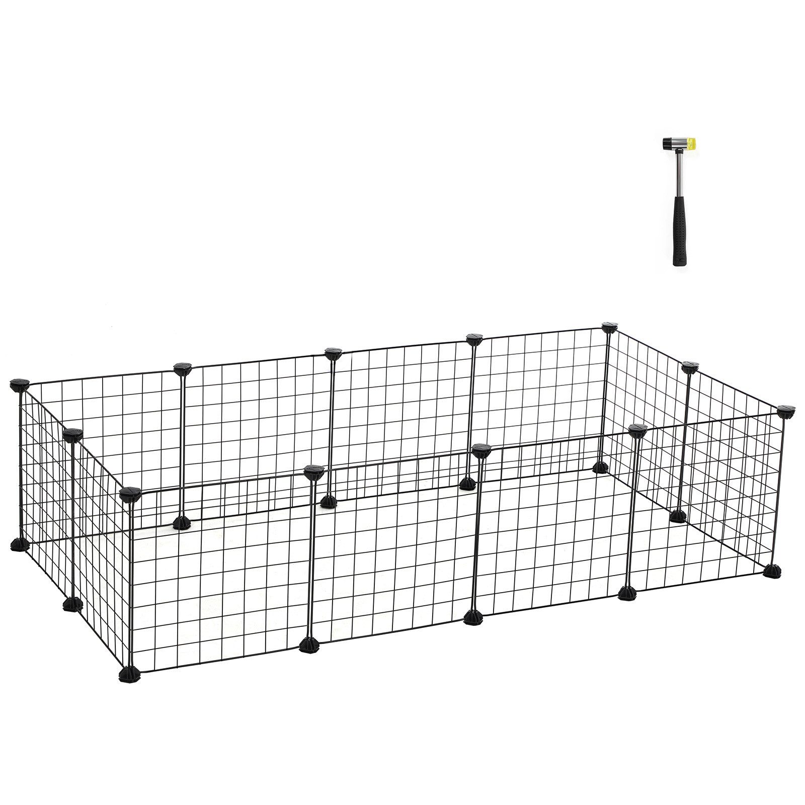 SONGMICS Kleintierkäfig, Kleintiergehege, Freilauf, Metallgitter, DIY günstig online kaufen