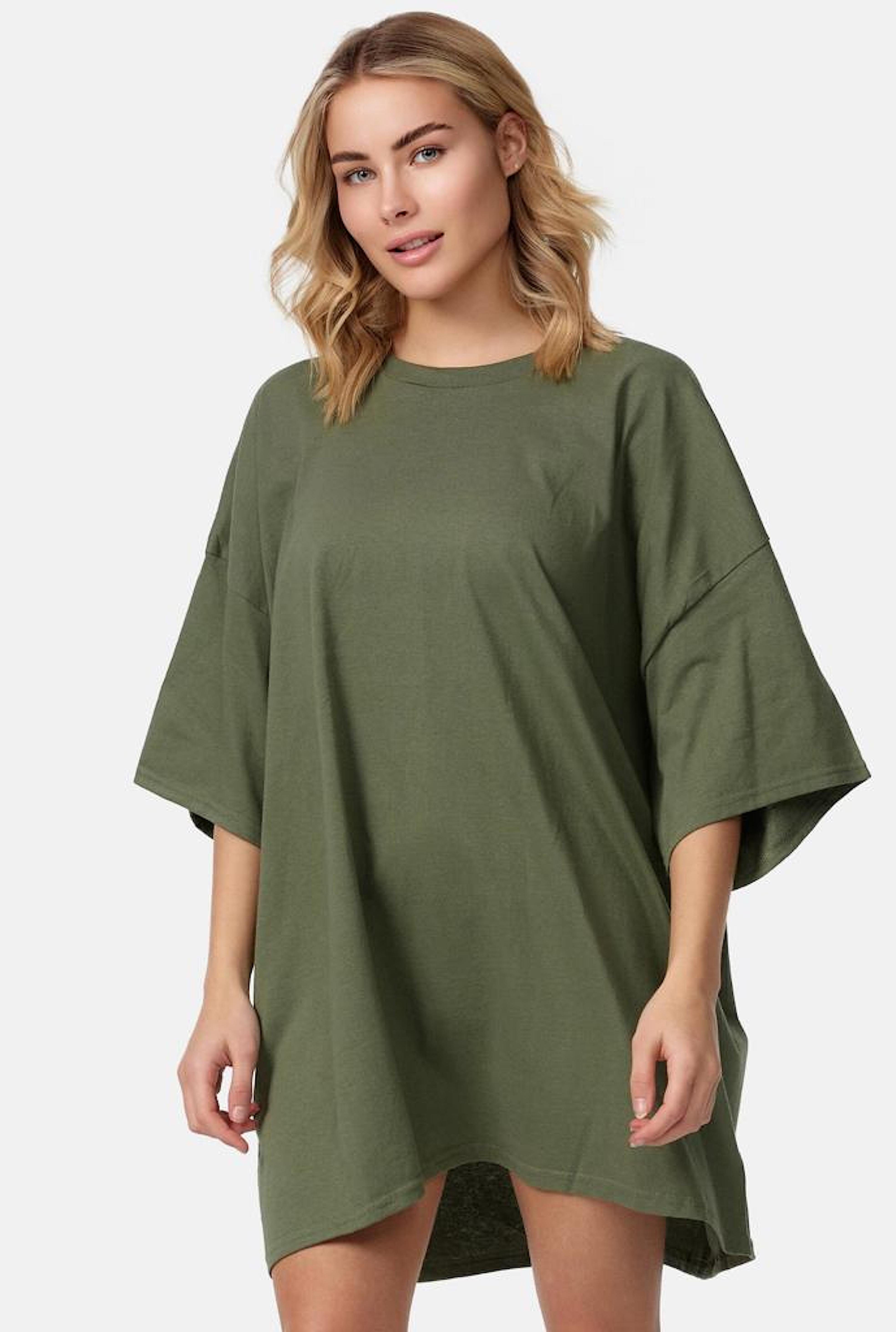 T-Shirt lang Lounge Khaki Tee Oberteil Sommer Worldclassca T-Shirt Worldclassca Oversized UNI