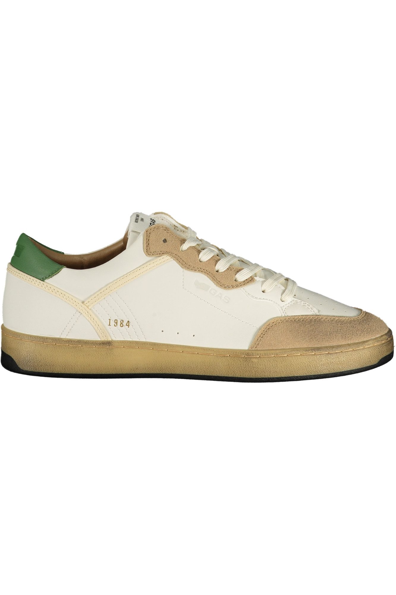 GAS Sneaker Weißer Herrensportschuh mit Kontrastschnürsenkeln