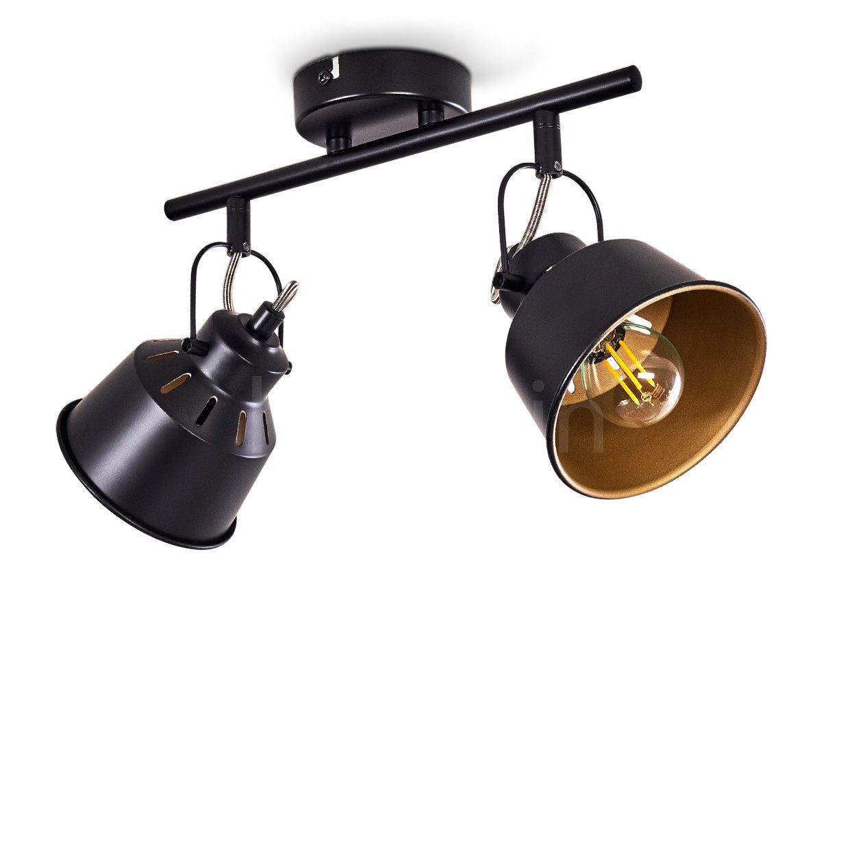 hofstein Deckenleuchte »Rimini« Deckenlampe aus Metall in Schwarz/Gold, ohn günstig online kaufen