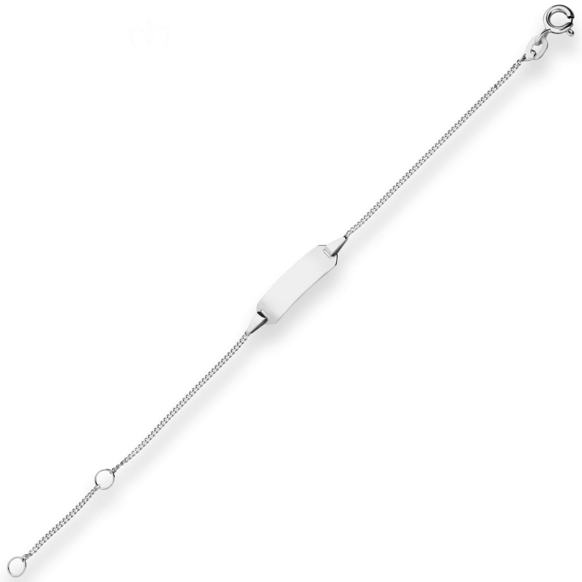 Schmuck Krone Goldarmband 1,1mm Id-Armband Panzerkette aus 585 Weißgold 13cm, Gold 585
