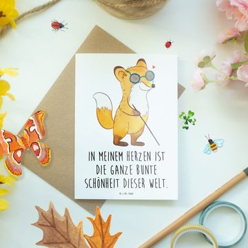 Mr. & Mrs. Panda Grußkarte Fuchs Blindheit - Weiß - Geschenk, Glückwunschkarte, Hochzeitskarte, Matte Innenseite