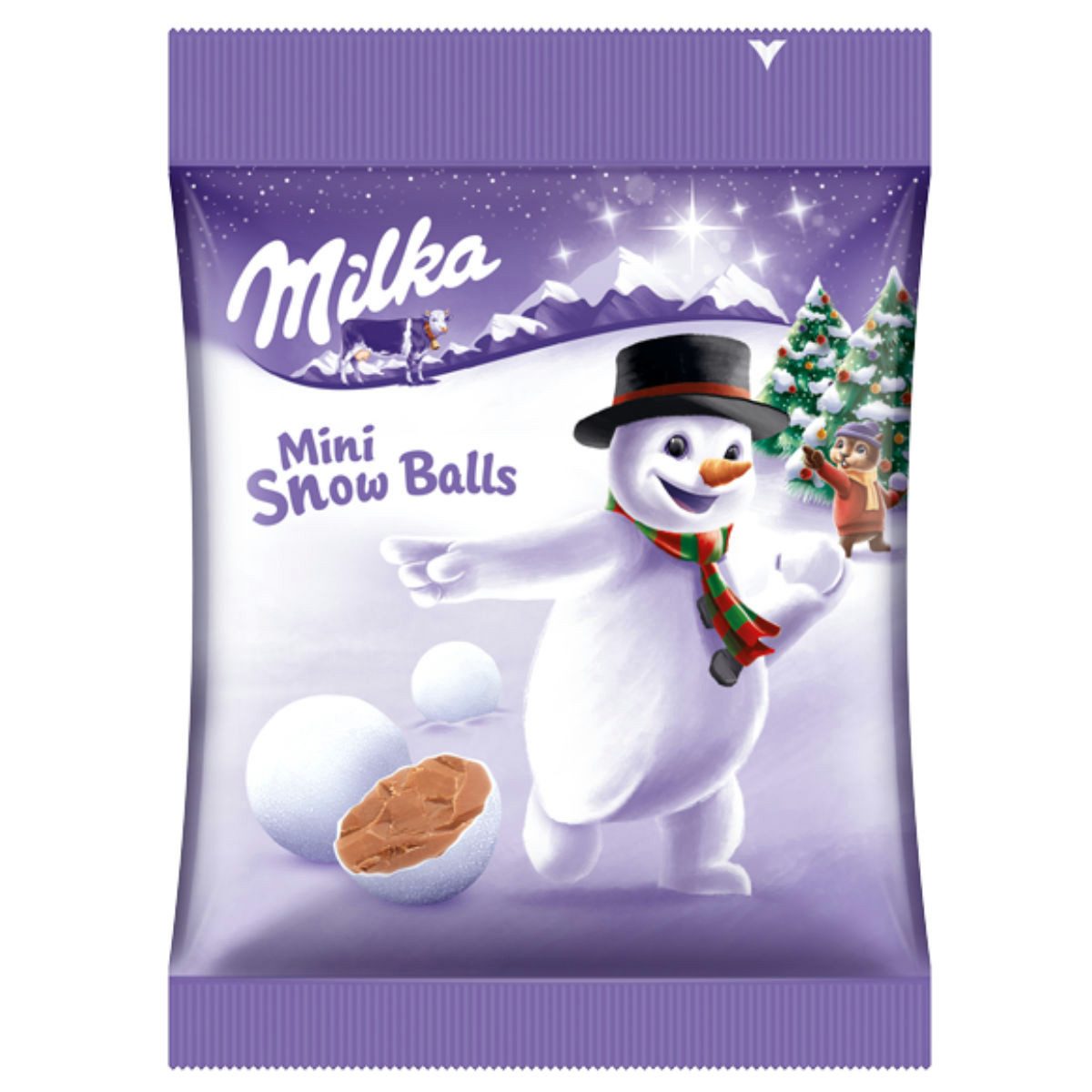 MILKA Schokolade, Milka Mini Snow Balls Drageekugeln aus Alpenmilchschokolade 100g