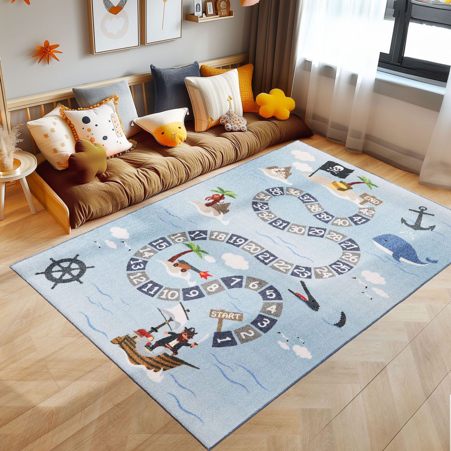 SIMPEX24 Teppich Piraten Design, Rechteckig, Höhe: günstig online kaufen
