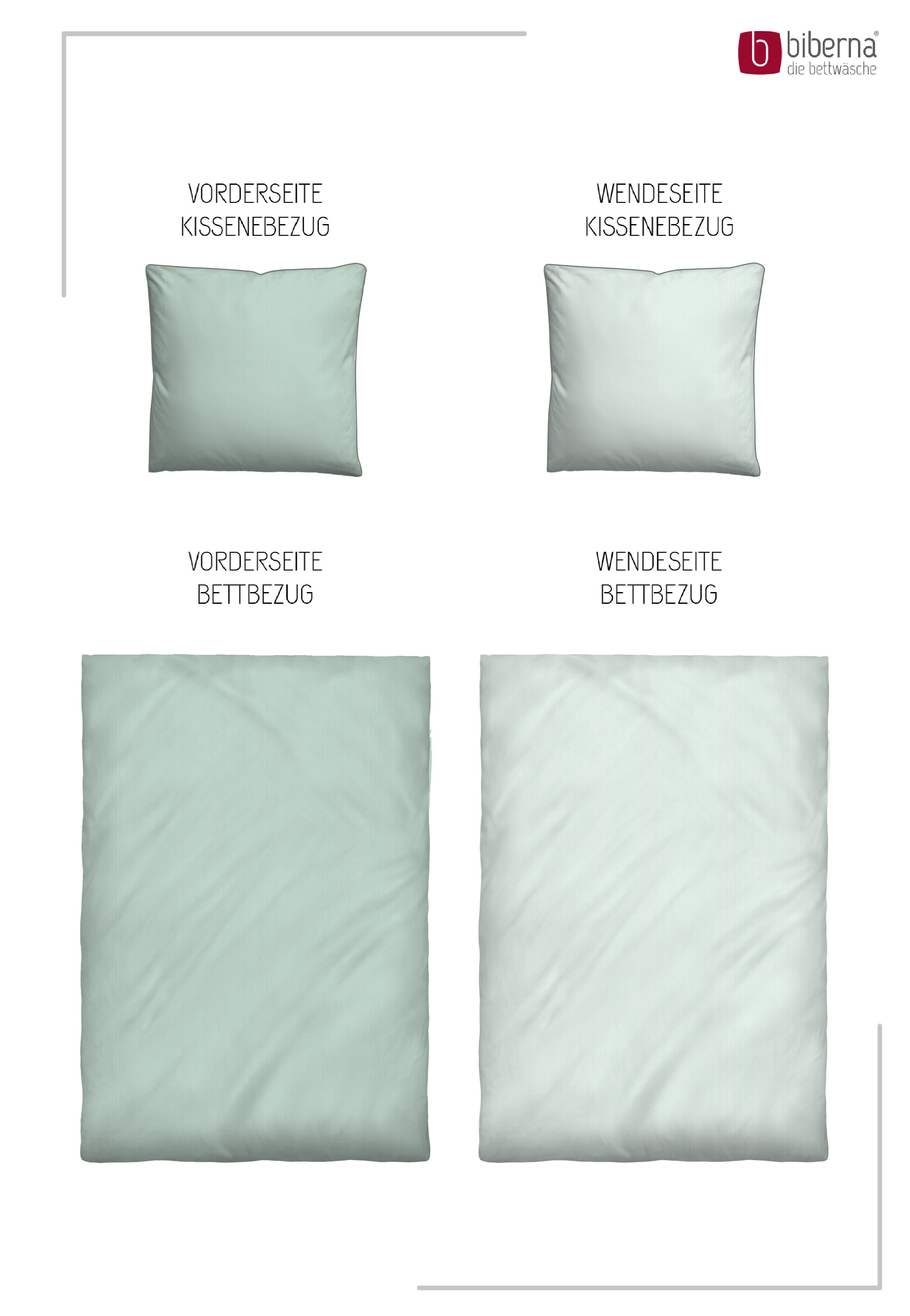 Biberna Wendebettwäsche 0615211 Premium Satin aus 100% Baumwolle mit Reißverschluß, Mako-Satin, 2 teilig, seidig glatt & atmungsaktiv, Reißverschluss, Feine Str – Bild 4 von 5