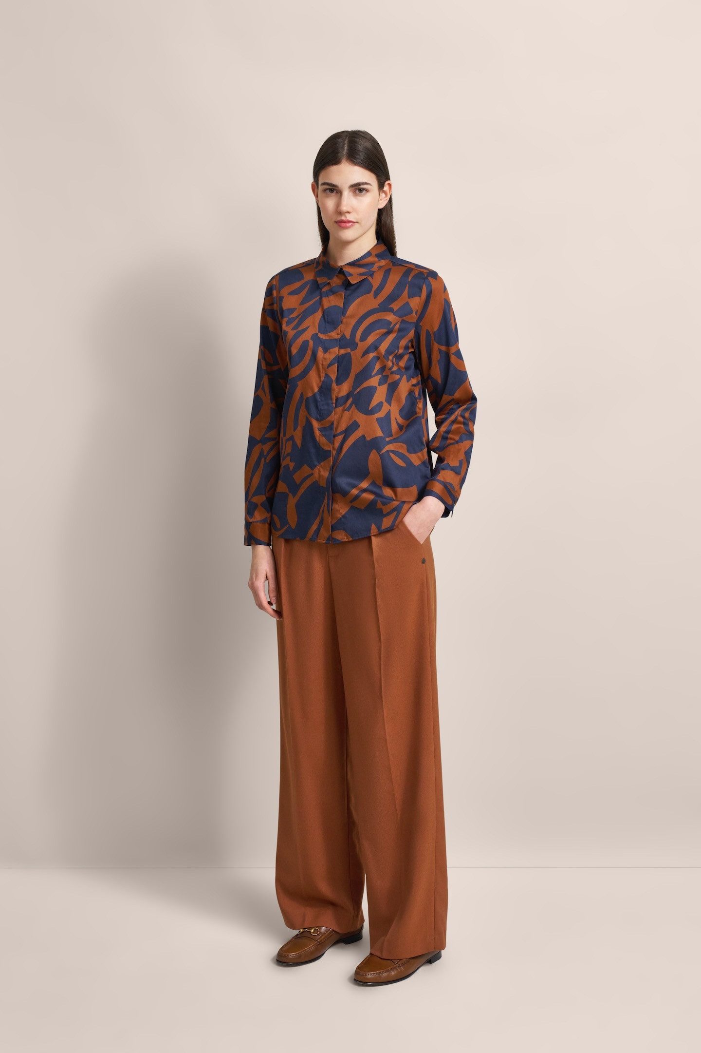 bugatti Langarmbluse mit grafischem Print