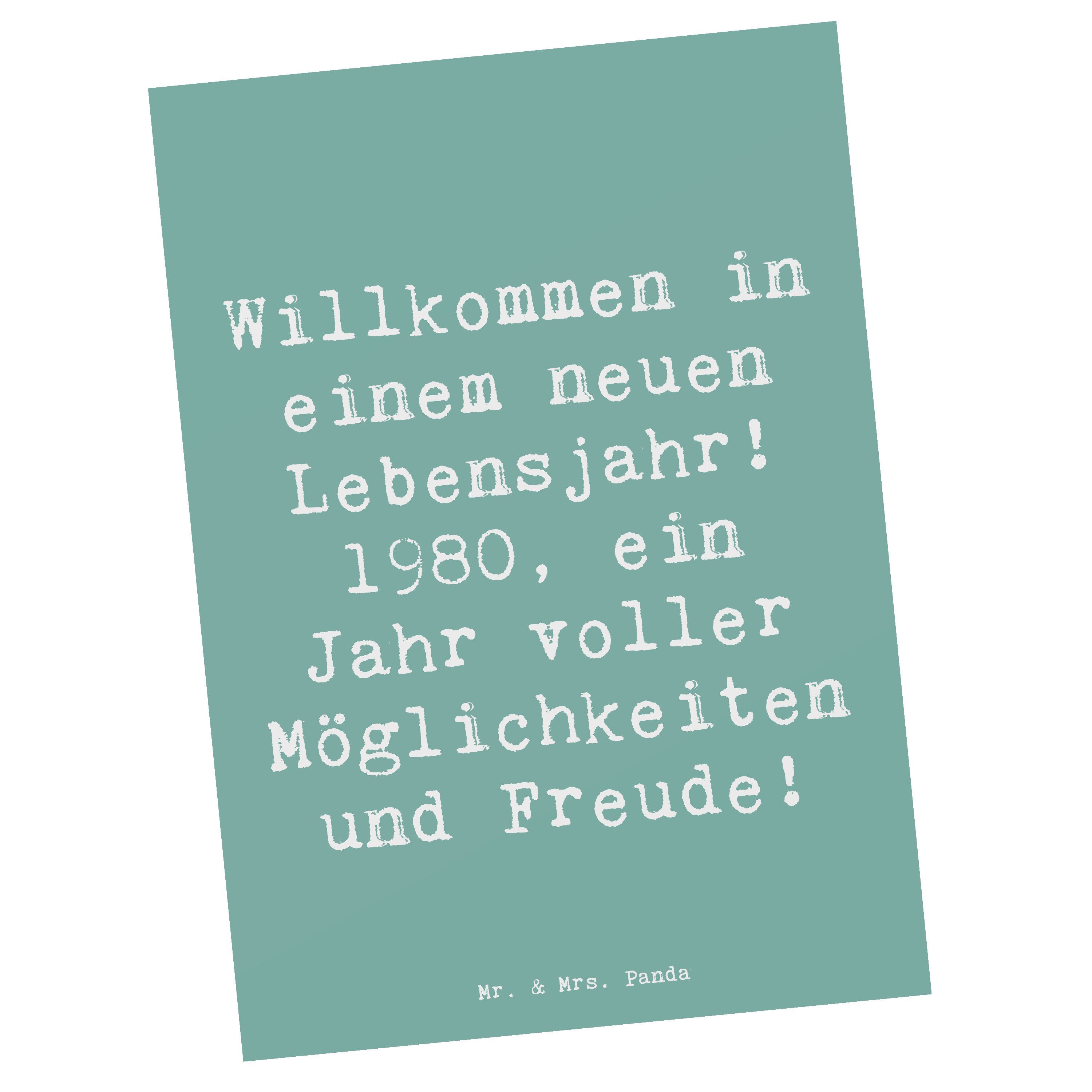 Postkarte Spruch 1980 Geburtstag - Meeresbrise - Geschenk, Meilenstein, Dankesk