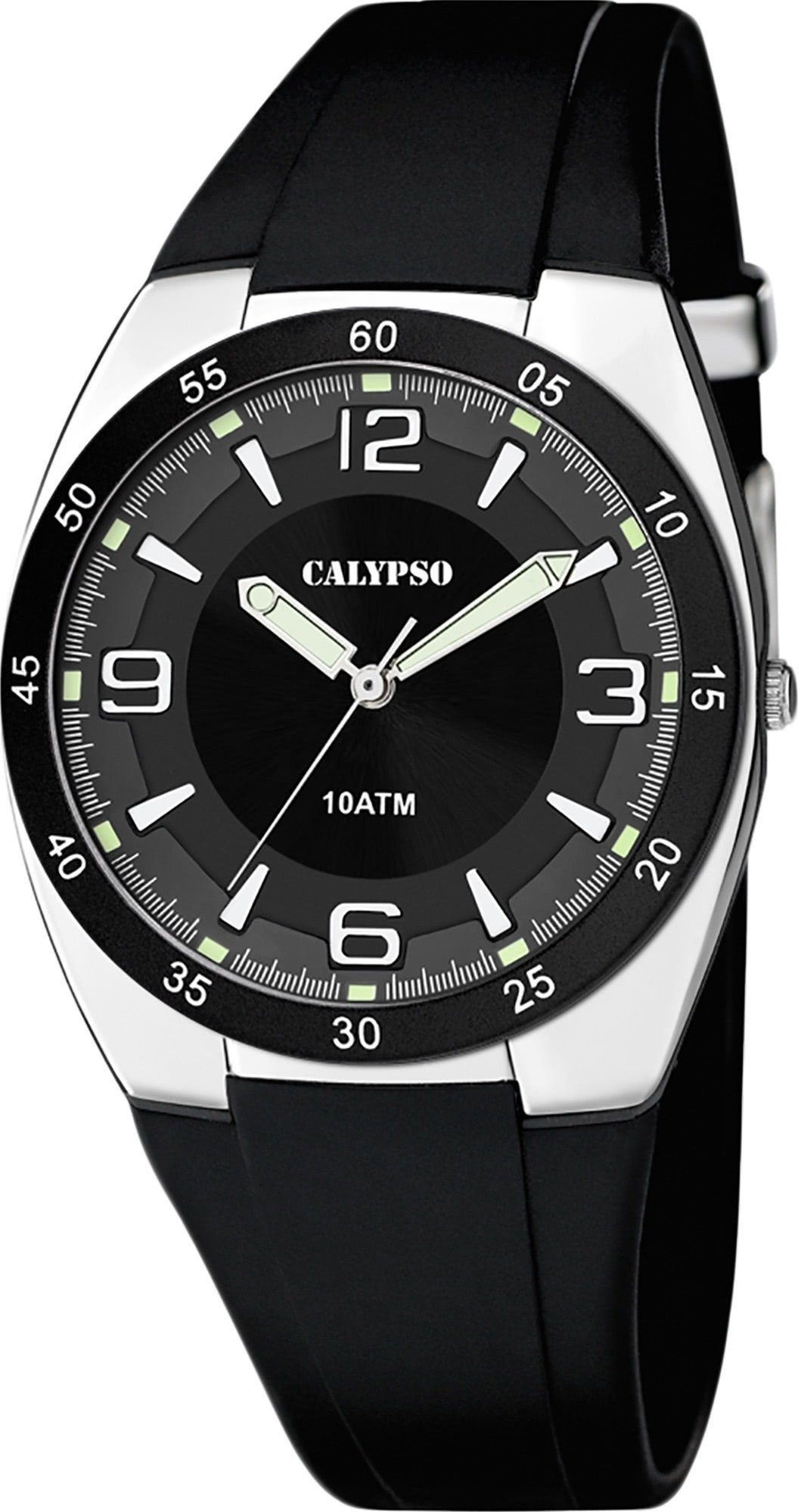 Calypso Quarzuhr Herrenuhr K5753-3 Schwarz Kunststoffband 40 mm