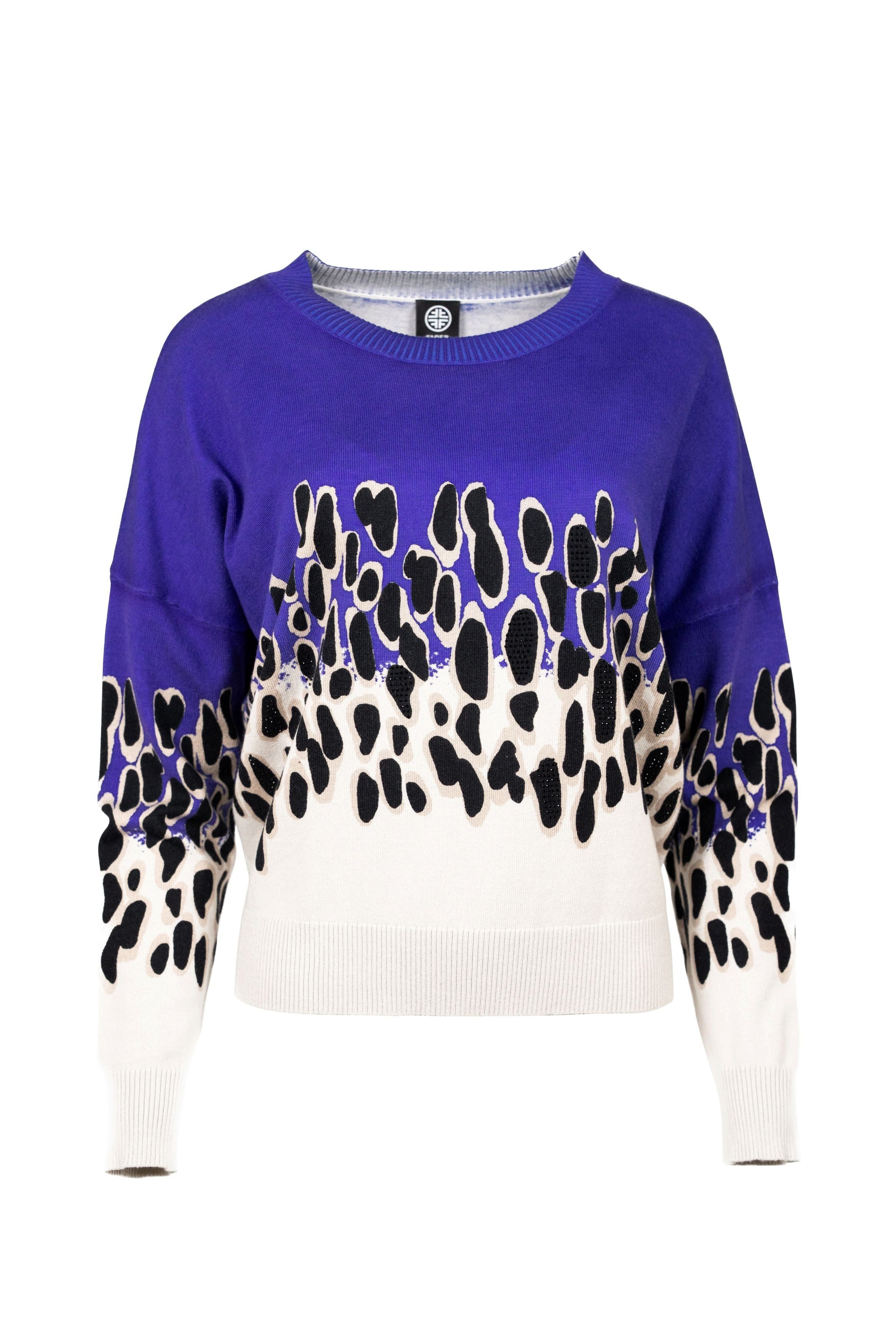 Faber Rundhalspullover Langarmpullover mit Leo-Dessin mit Leo-Dessin günstig online kaufen