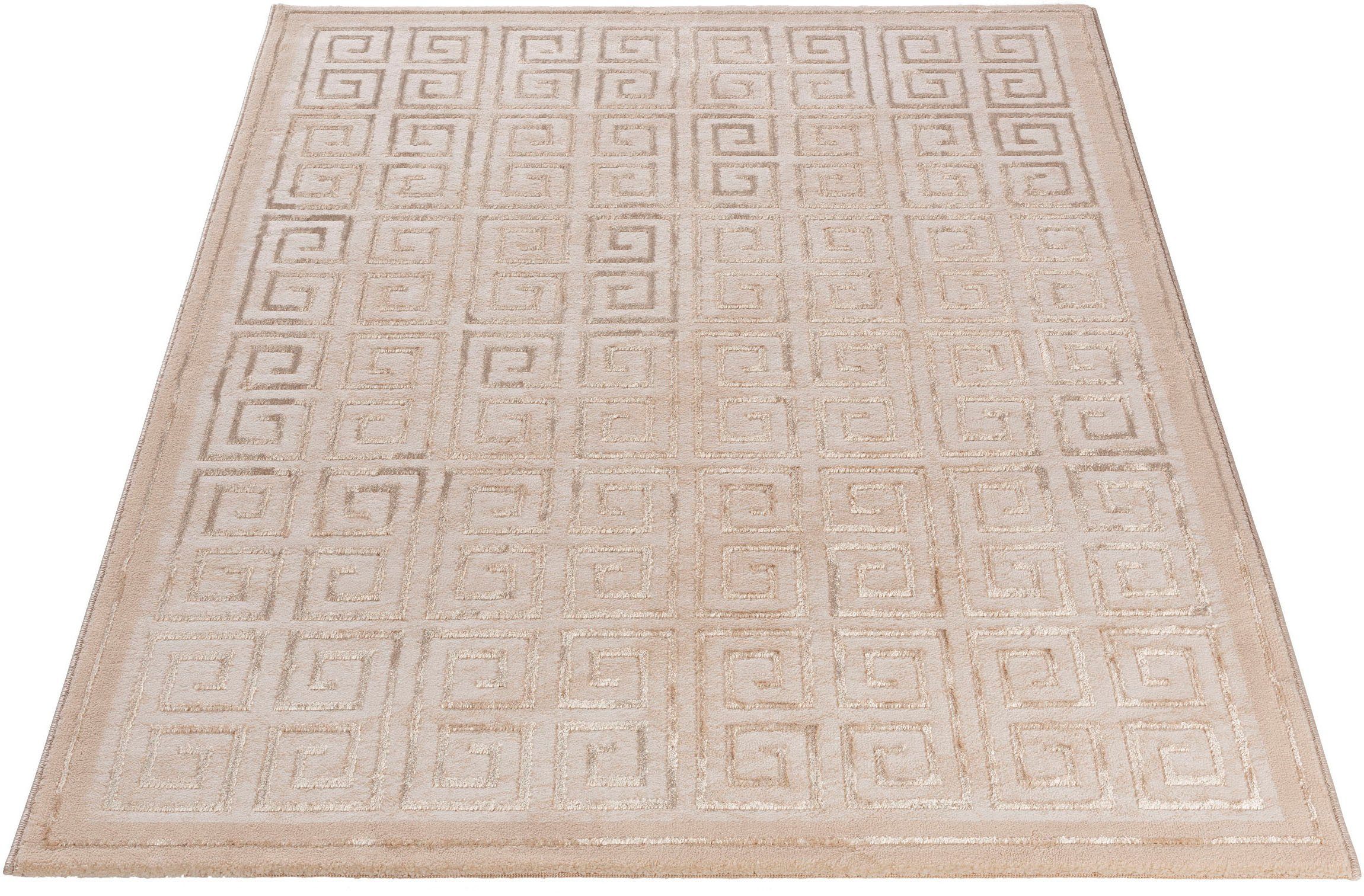 Teppich Lara 703, Sehrazat, rechteckig, Höhe: 10 mm, Hoch-Tief-Struktur,  mit Glanz, Wohnzimmer
