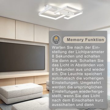 Nettlife LED Deckenleuchte Wohnzimmer Dimmbar mit Fernbedienung Deckenlampe Schwarz 35W, LED fest integriert, Warmweiß, Neutralweiß, Kaltweiß, für Schlafzimmer Schlafzimmer Küche flur