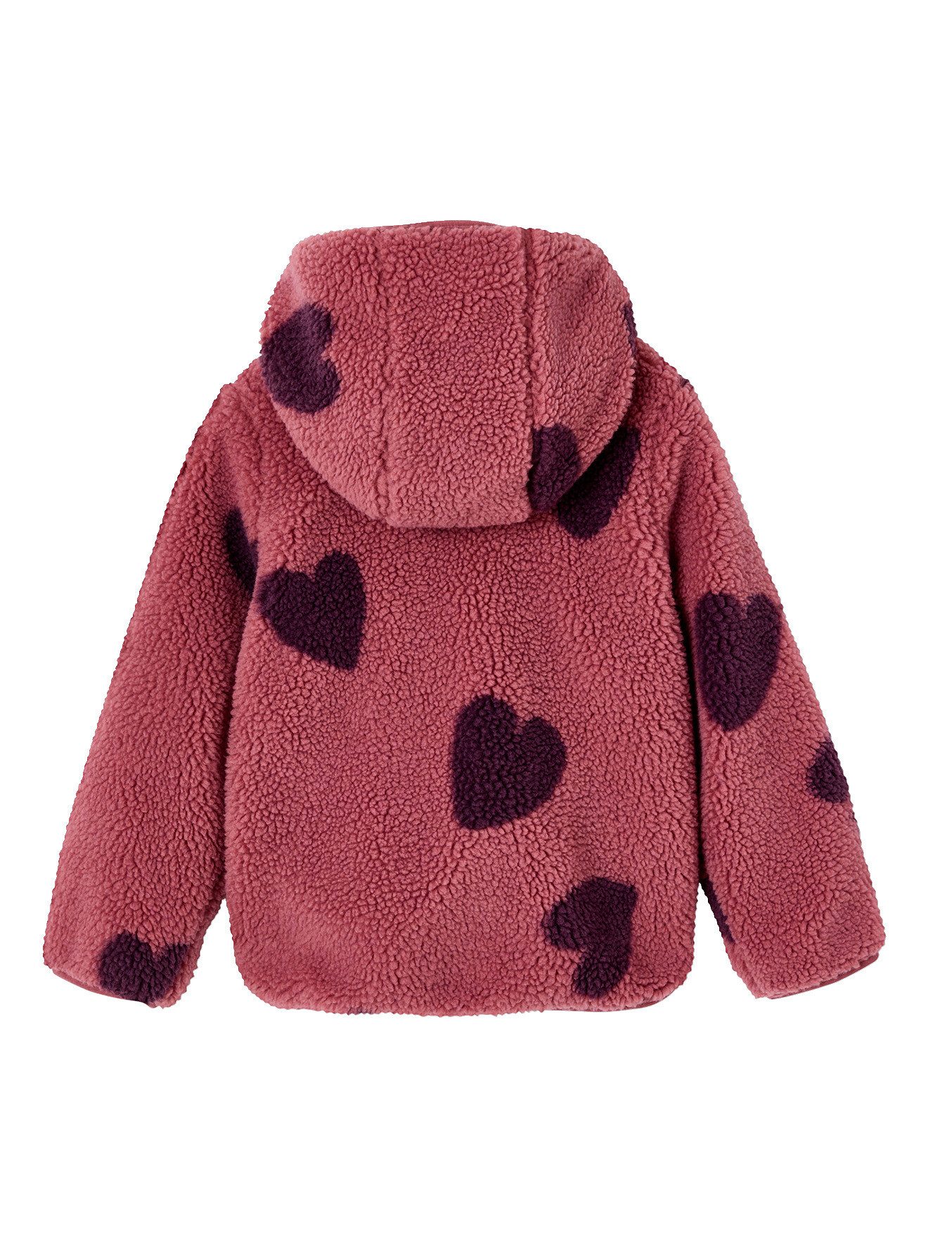 vertbaudet Blouson Mädchen Teddyfleece-Jacke Teddyflecee, Blumenmuster