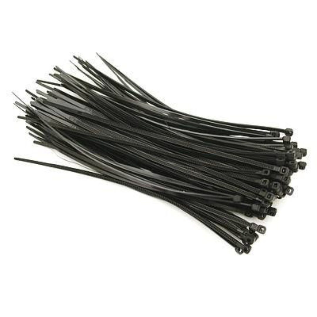 ChiliTec Kabelbinder Kabelbinder 200 x 2,5mm 100 Stück Wetterfest UV beständig Hohe Zugfestigkeit Schwarz