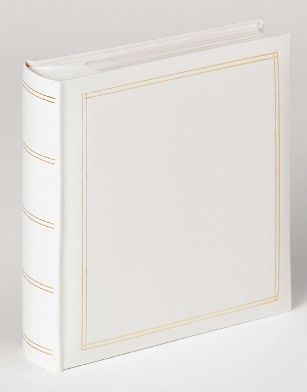 Walther Design Einsteck-Fotoalbum Classic-Einsteckalbum Monza, buchgebundenes Memo-Einsteckalbum, Kunstleder mit Goldprägung