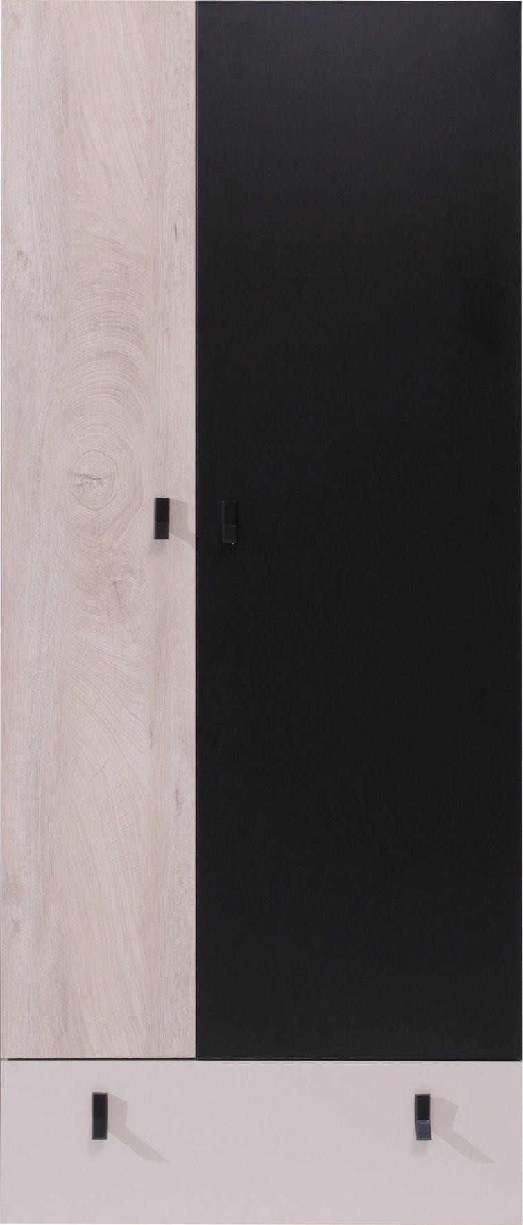 Stylefy Kinderkleiderschrank Sirius (Kinderschrank, Schwarz Schublade, Beige Spanplatte, Stauraum, FSC-Zertifizierung, und Eiche - Modern Design Fächern - 5 viel mit Mehrzweckschrank)