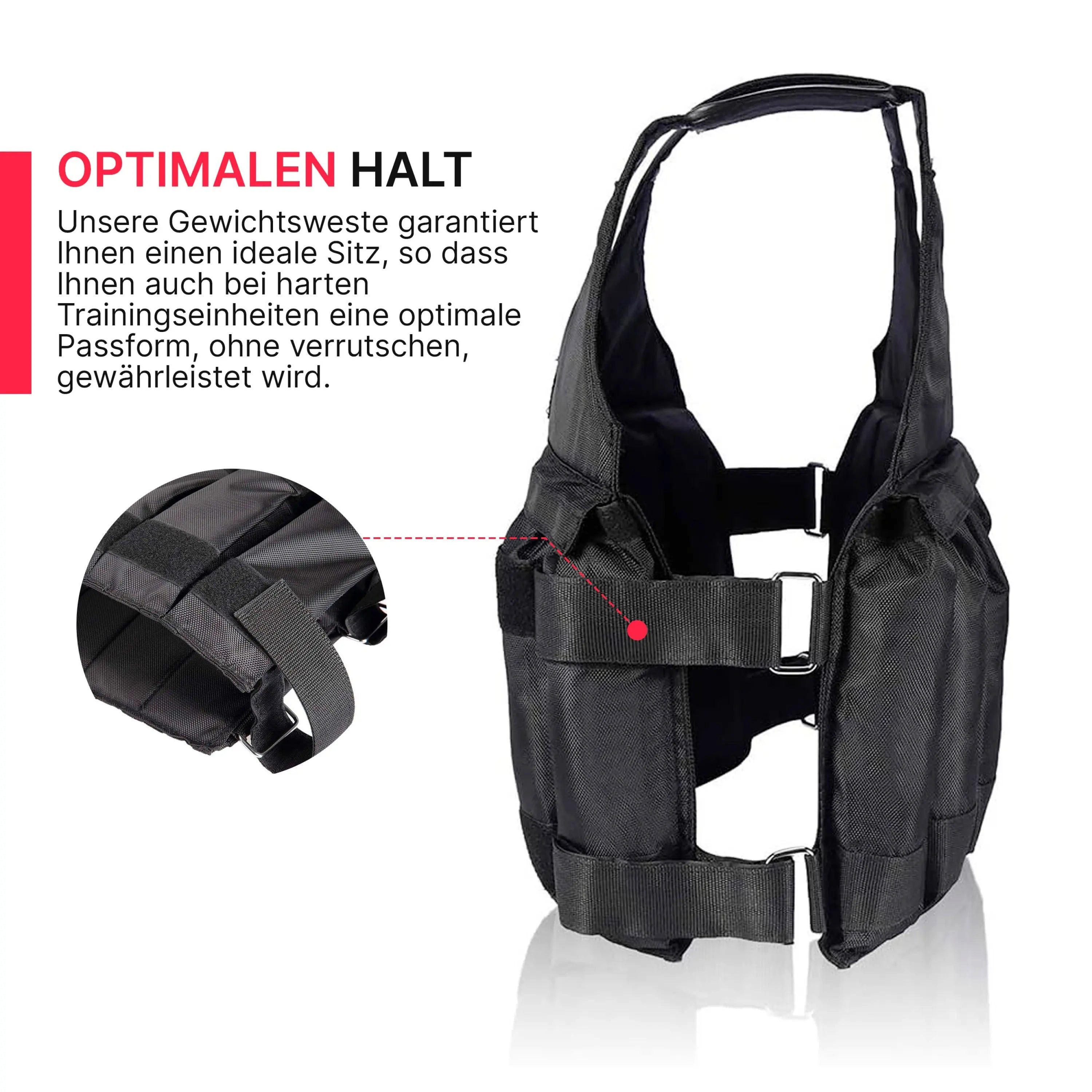 Sport-Knight® Gewichtsweste Gewichtsweste 1–50 kg – Nylon, reißfest, wasserabweisend, verstellbar