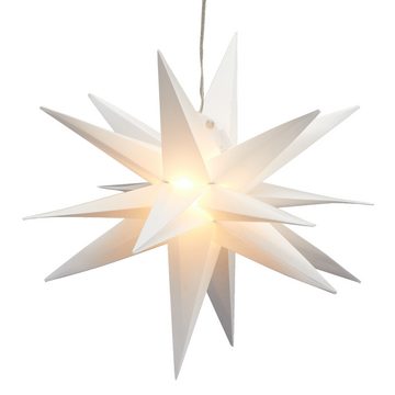 Meinposten LED-Lichterkette Stern Weihnachtsstern LED Ø 35 cm Timer weiß oder rot Beleuchtung, Innen & außen geeignet