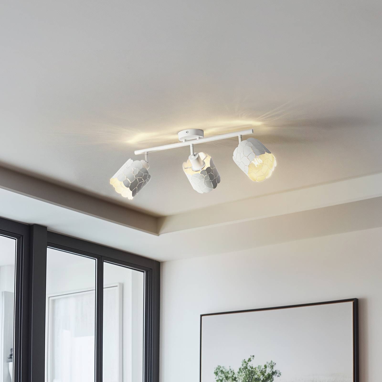 Lindby Deckenstrahler Aralena, Metall, Weiß IP20, 3 x 15 W LED