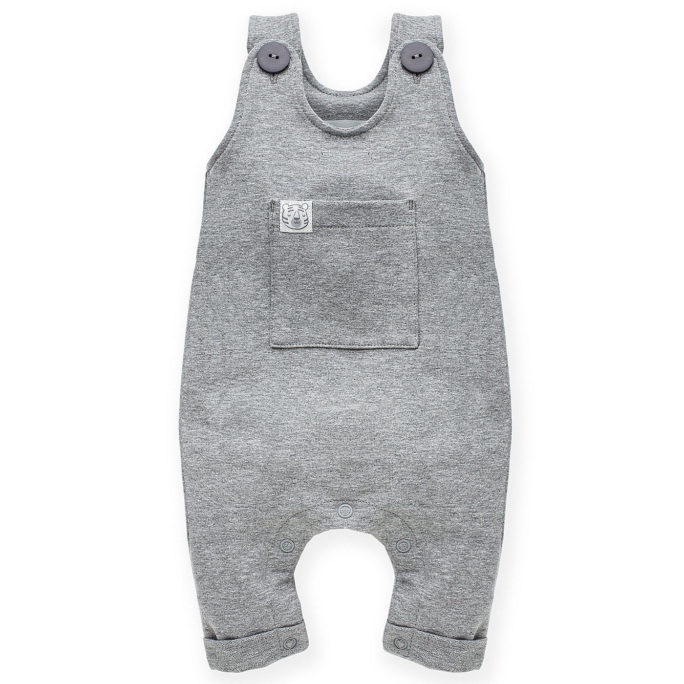 PINOKIO Latzhose Trägerhose Latzhose mit Beinumschlag für Jungen (1-tlg) Tiger-Patch an der Brusttasche