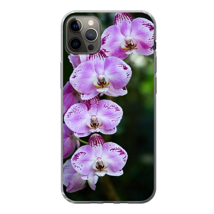 MuchoWow Handyhülle Blühende Orchideen Handyhülle Apple iPhone 12 Pro Max Smartphone-Bumper Print Handy