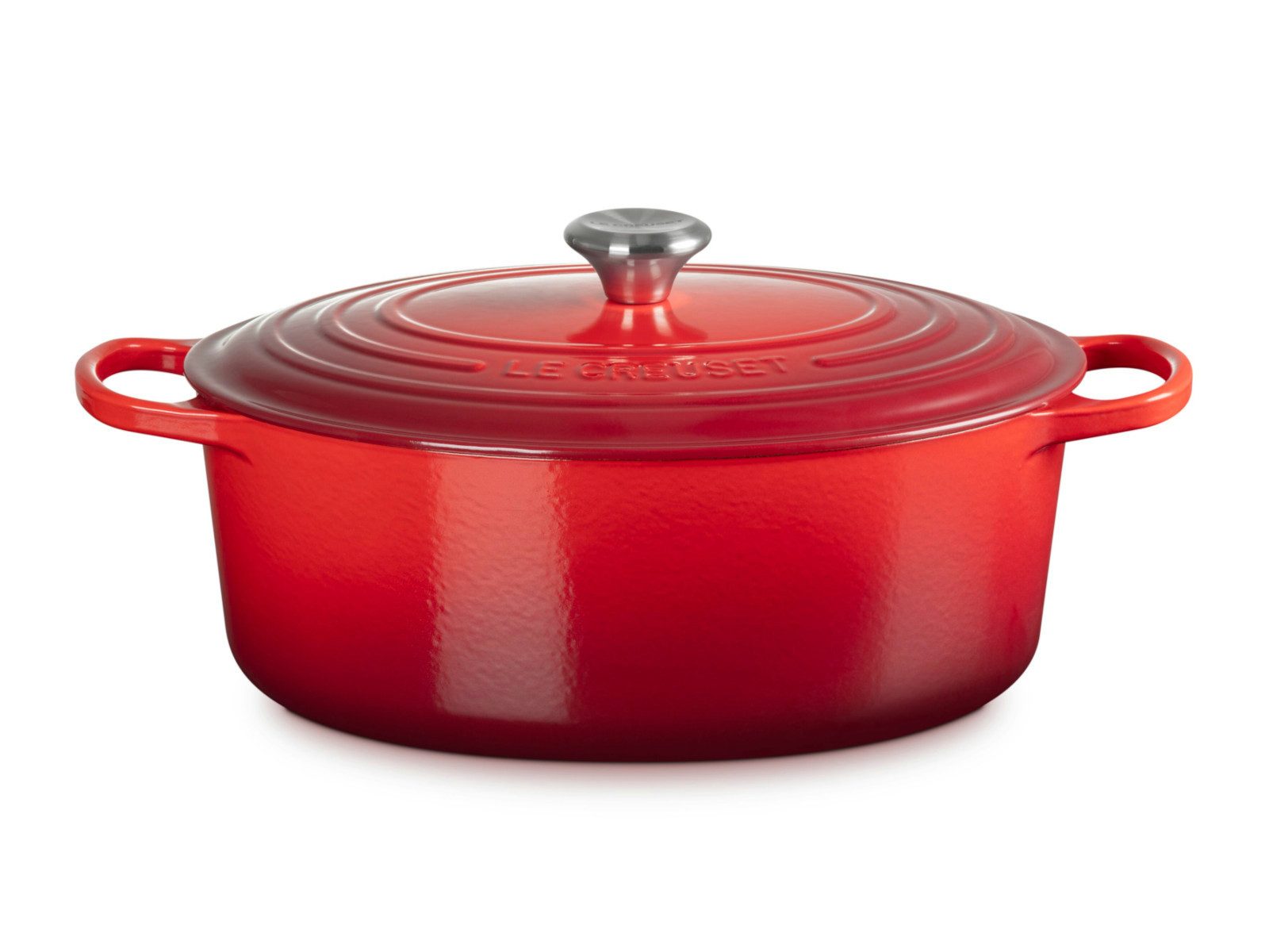 LE CREUSET Каструлі жаровні Каструлі жаровні Signature oval kirschrot 33cm, Emailliertes Gusseisen