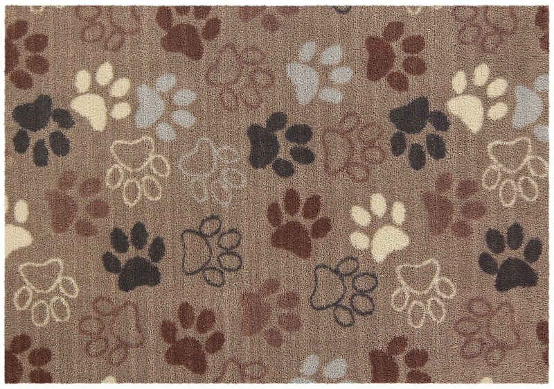 Fußmatte AKZENTE Feel Fußmatte PAW PATTERN 70 x 100 cm, akzente, Rechteckig, Höhe: 7 mm, In- und Outdoor, waschbar bei 30° Grad und trocknergeeignet