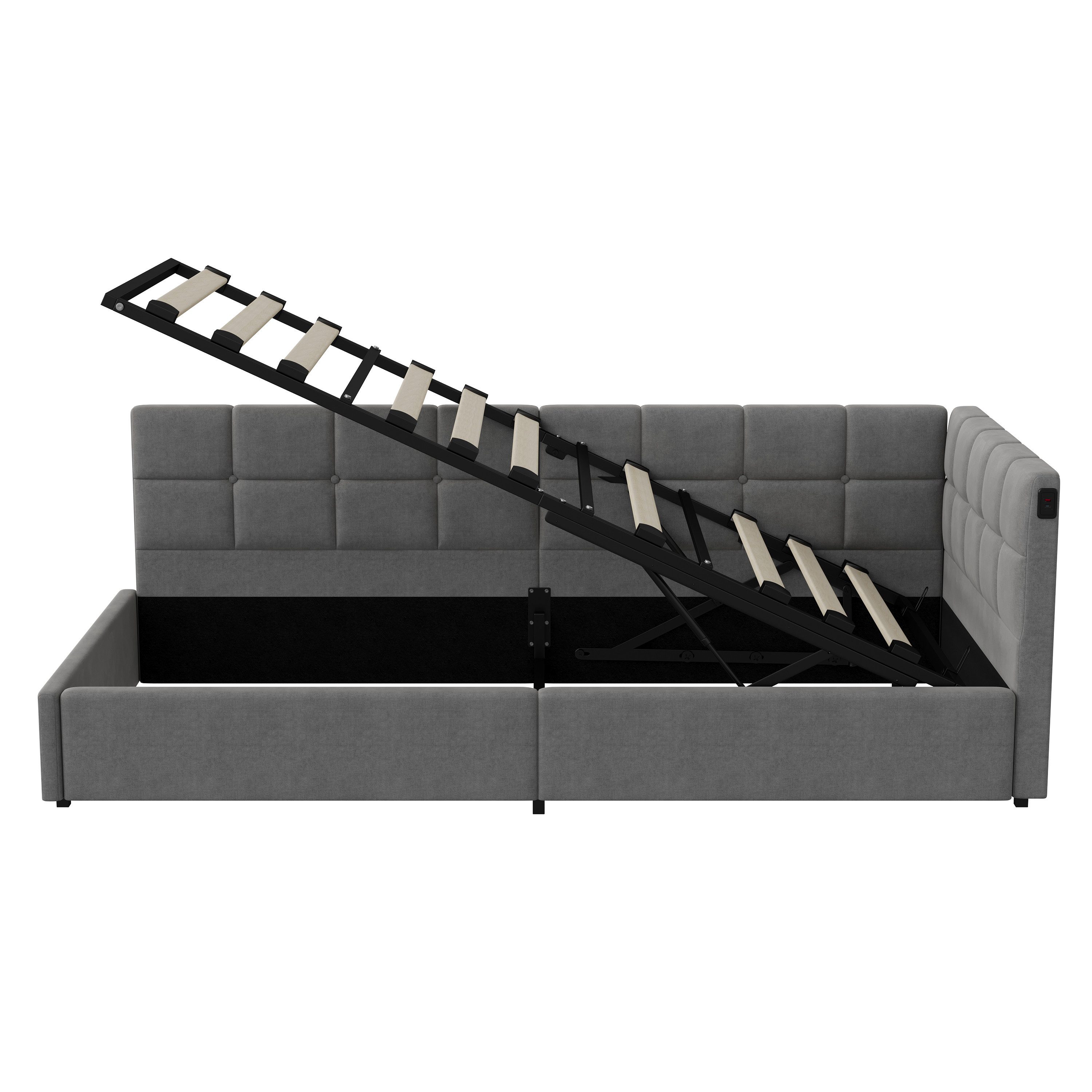 Gdood Polsterbett Daybett Jugendbett Tagesbett (1-tlg., Hydraulisch hebbare günstig online kaufen