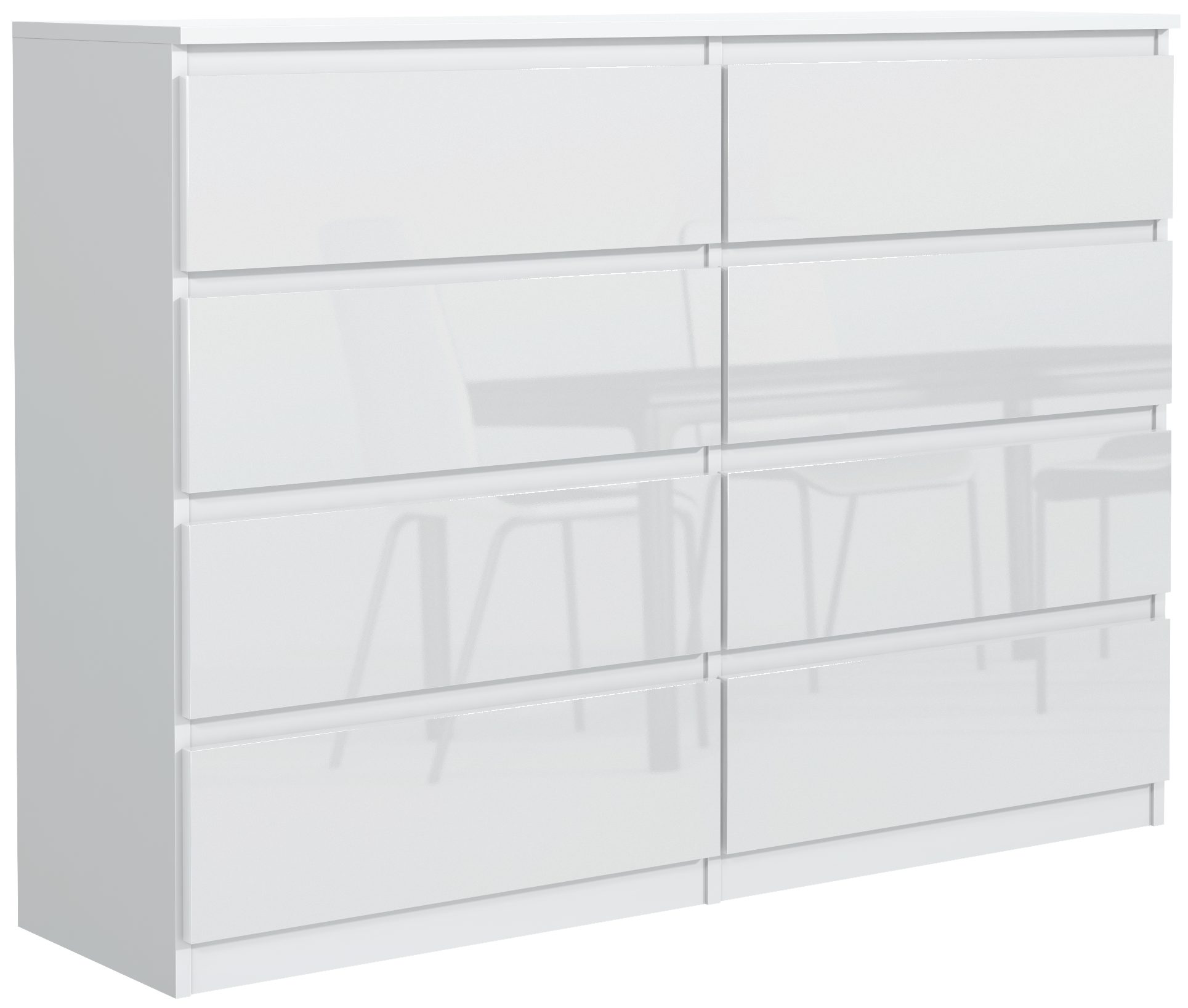 MAGOWA Schubkastenkommode Kommode 120 cm – moderne Kommode mit 8 Schubladen mit Stauraum (ideale Lösung), Breite 120 cm - Höhe 101,5 cm - Tiefe 39 cm