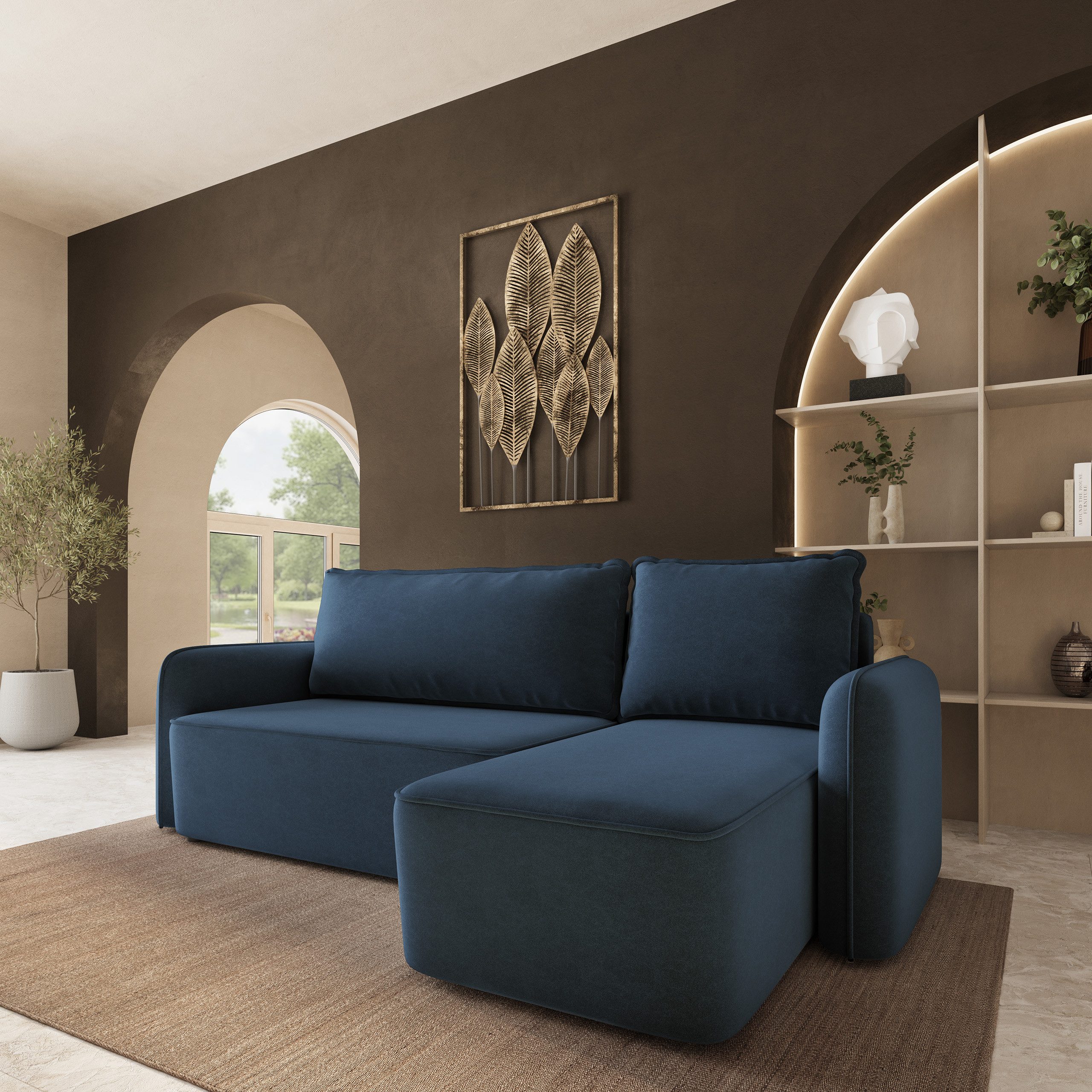 Masseno Ecksofa DOLVER mit Schlaffunktion L-Form, Sofa mit Bettkasten