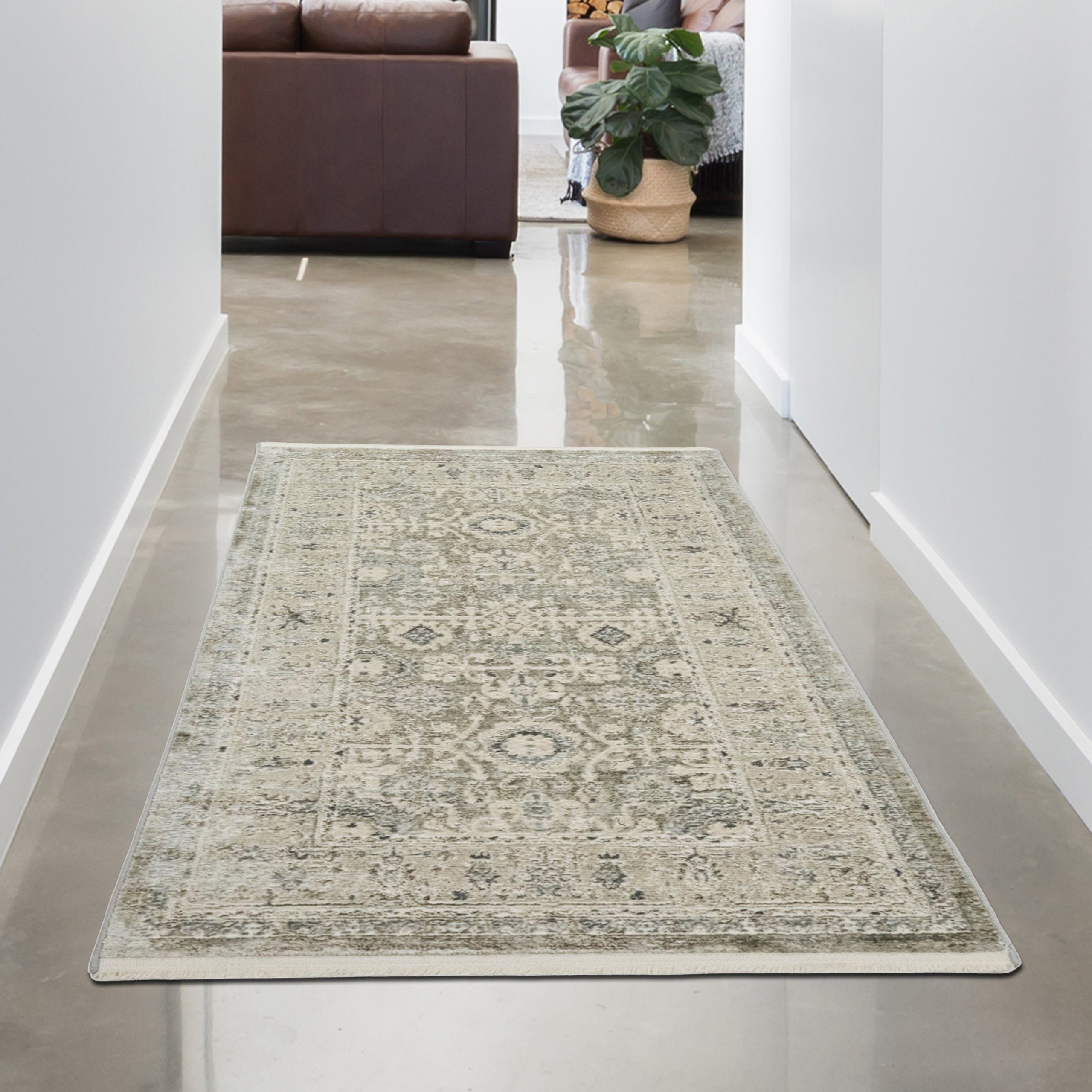 Teppich Moderner Orientalischer Vintage Teppich beige creme, Carpetia,  rechteckig, Höhe: 7 mm